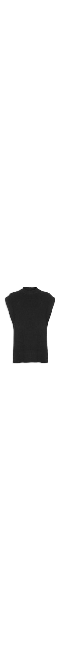 Colete Feminino Tricot Bouclet - Preto