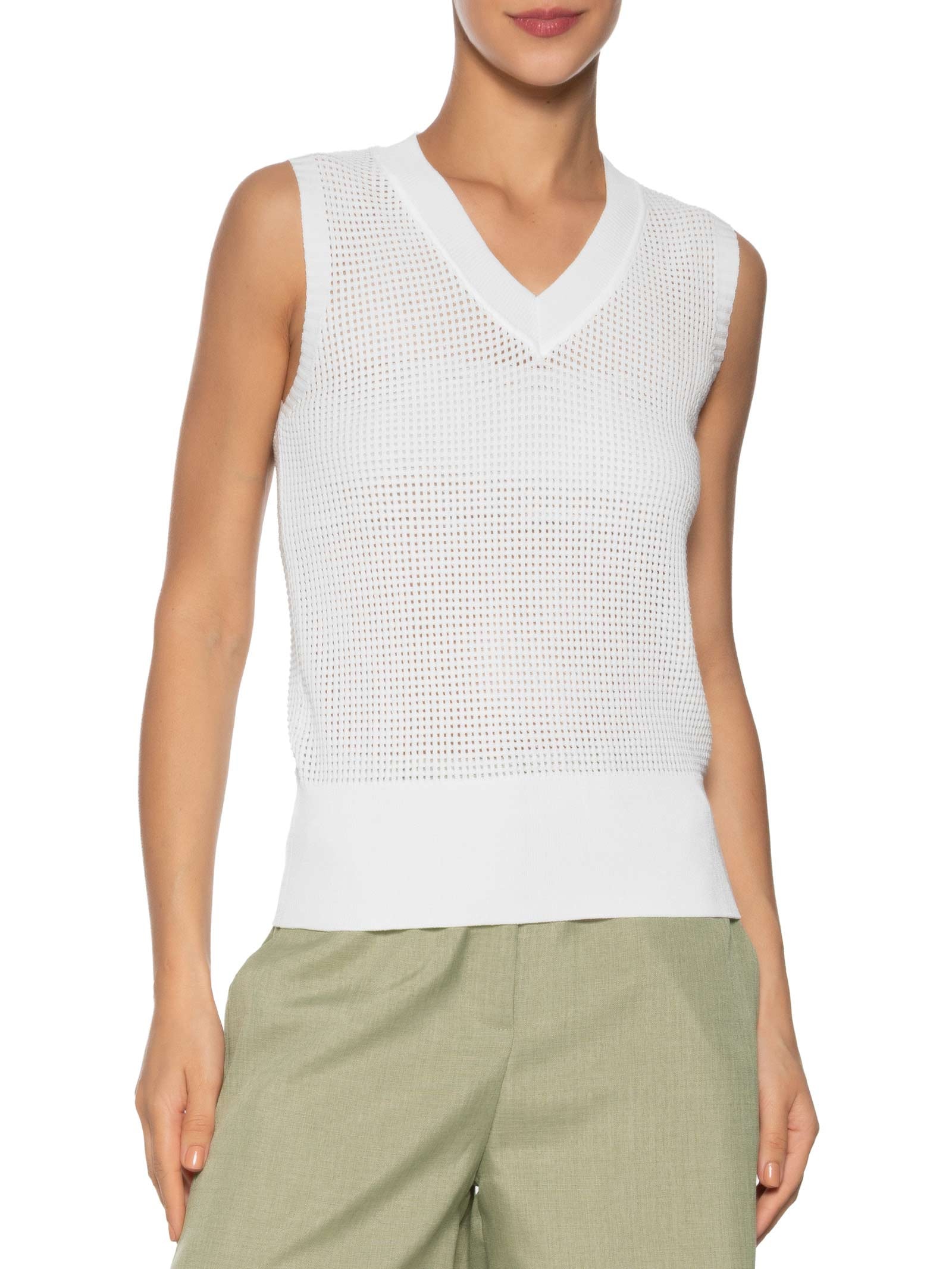 Colete Feminino Tricot Branco  Basiq