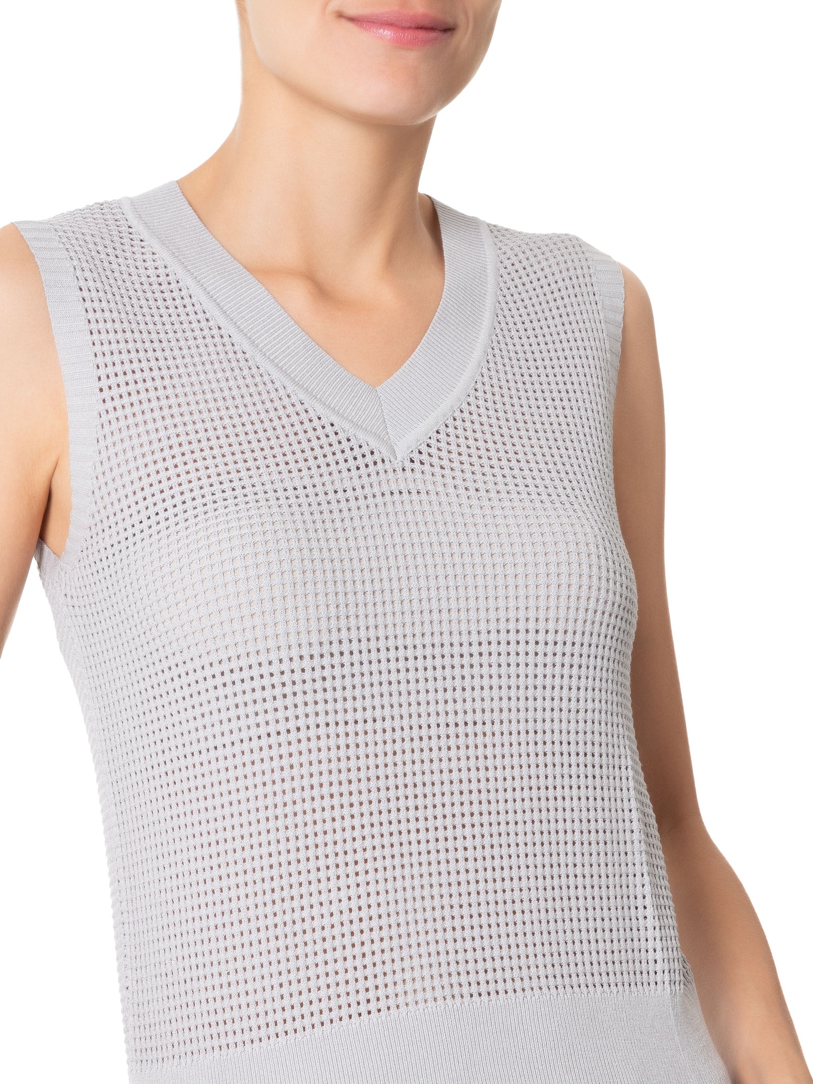 Colete Feminino Tricot Cinza Basiq