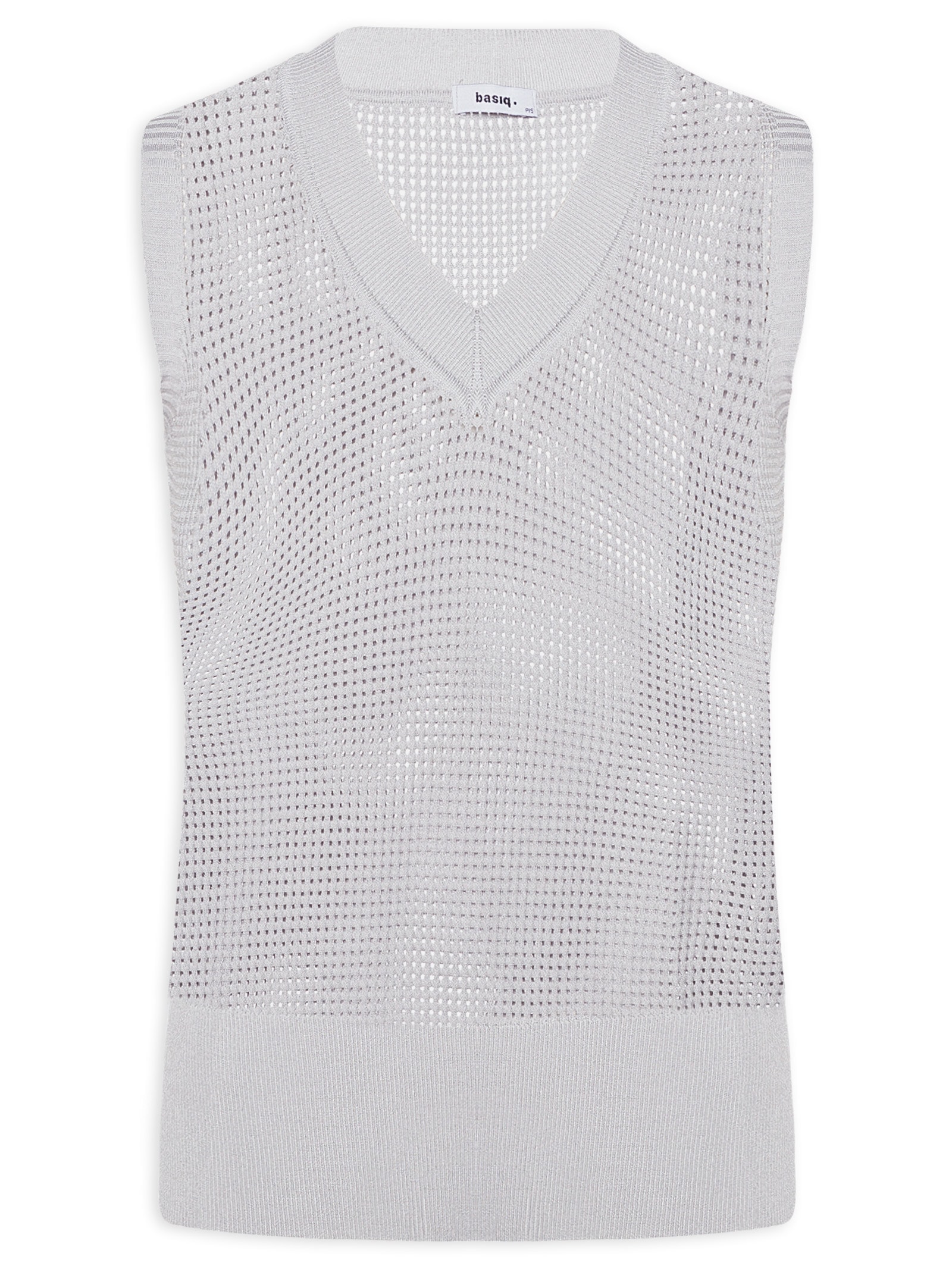 Colete Feminino Tricot Cinza Basiq