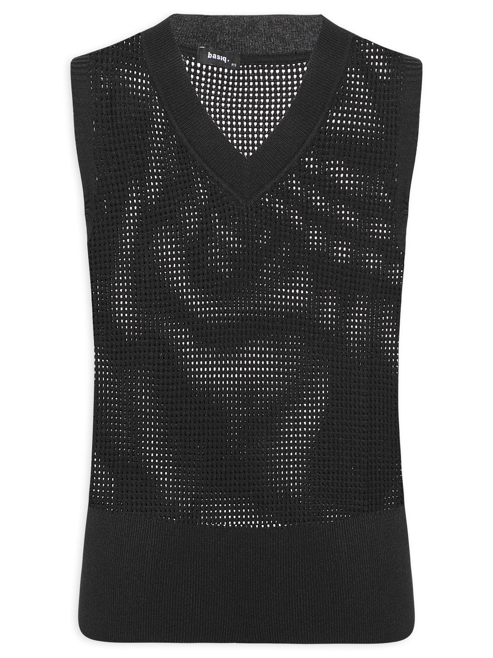 Colete Feminino Tricot Preto Basiq