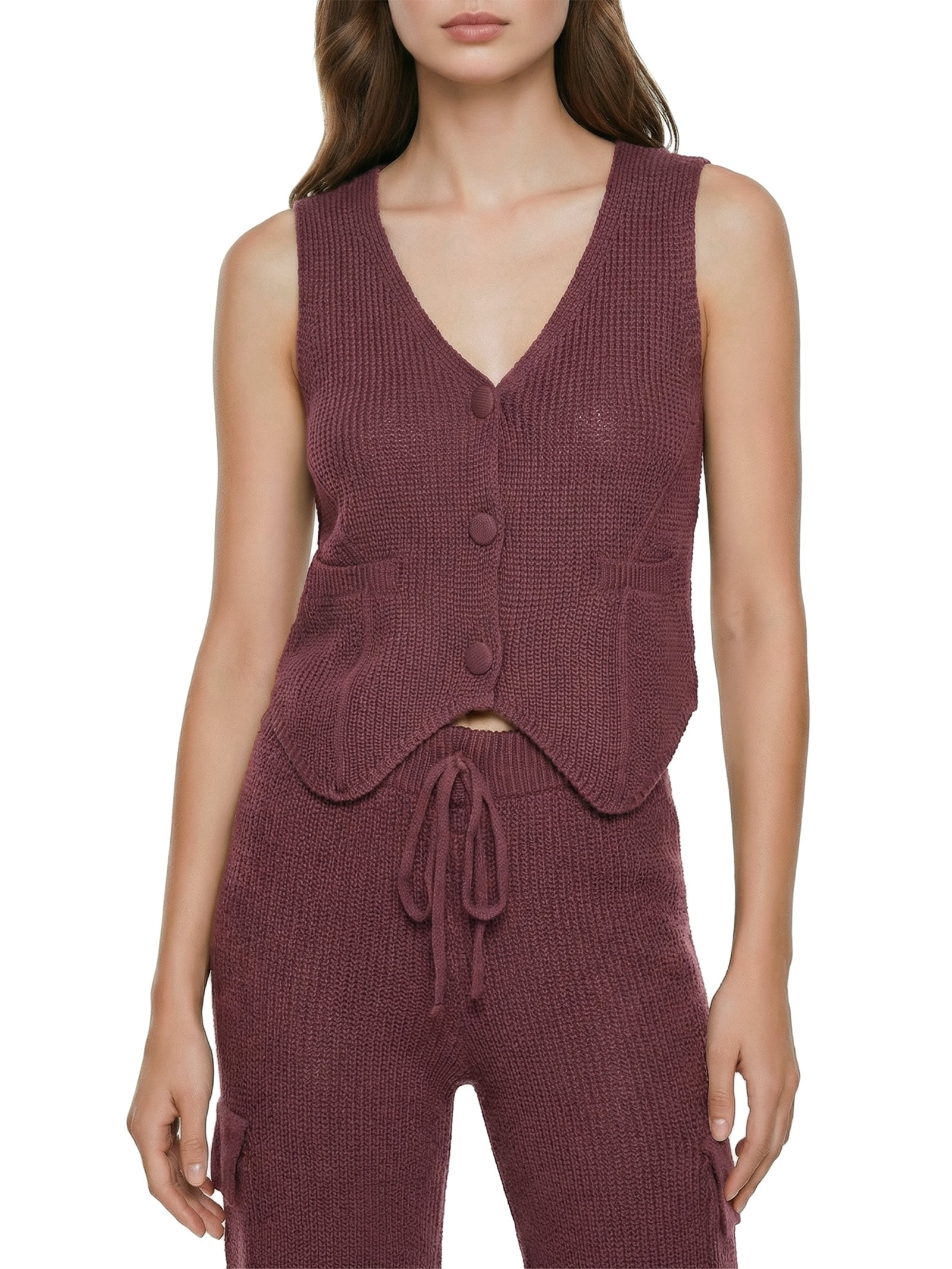 Colete Feminino Tricot Vermelho Cacay