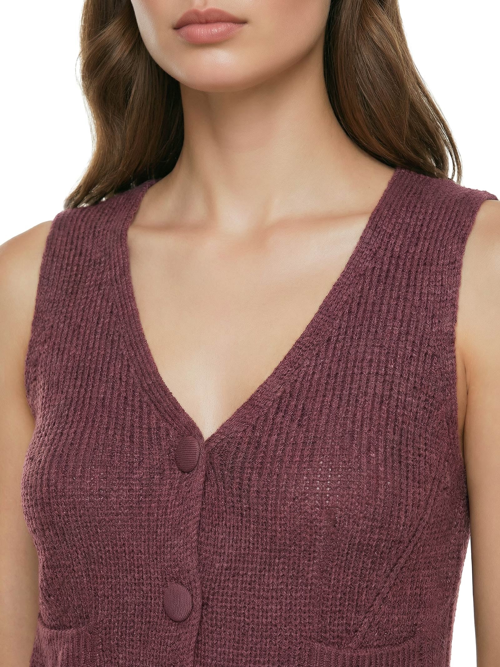 Colete Feminino Tricot Vermelho Cacay