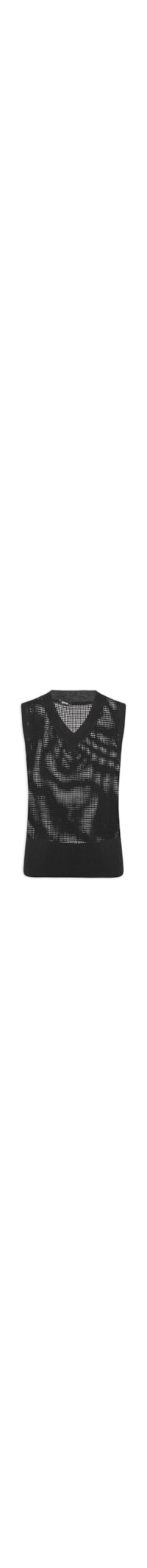 Colete Feminino Tricot Waffle - Preto