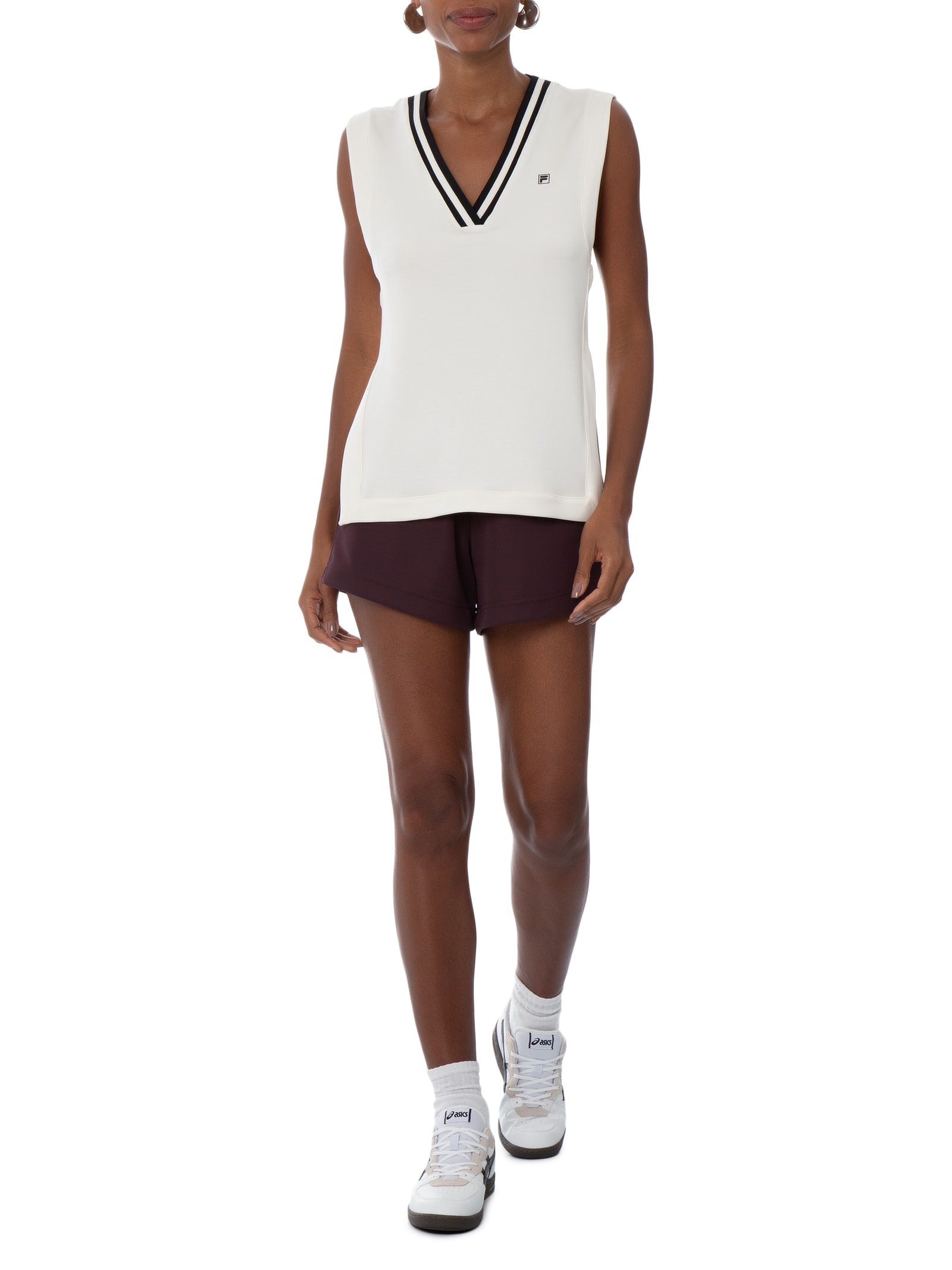 Colete Feminino V-Neck Foamtouch Off White Fila