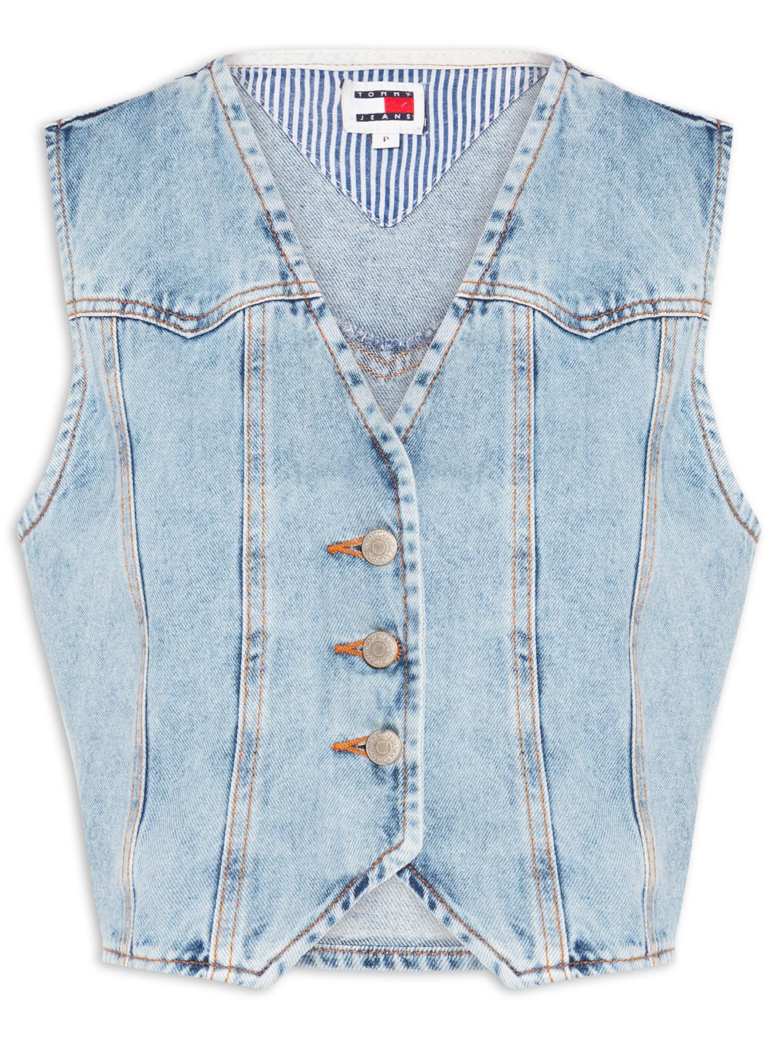 Colete Jeans Feminino Vest BI6113 Azul Tommy Jeans