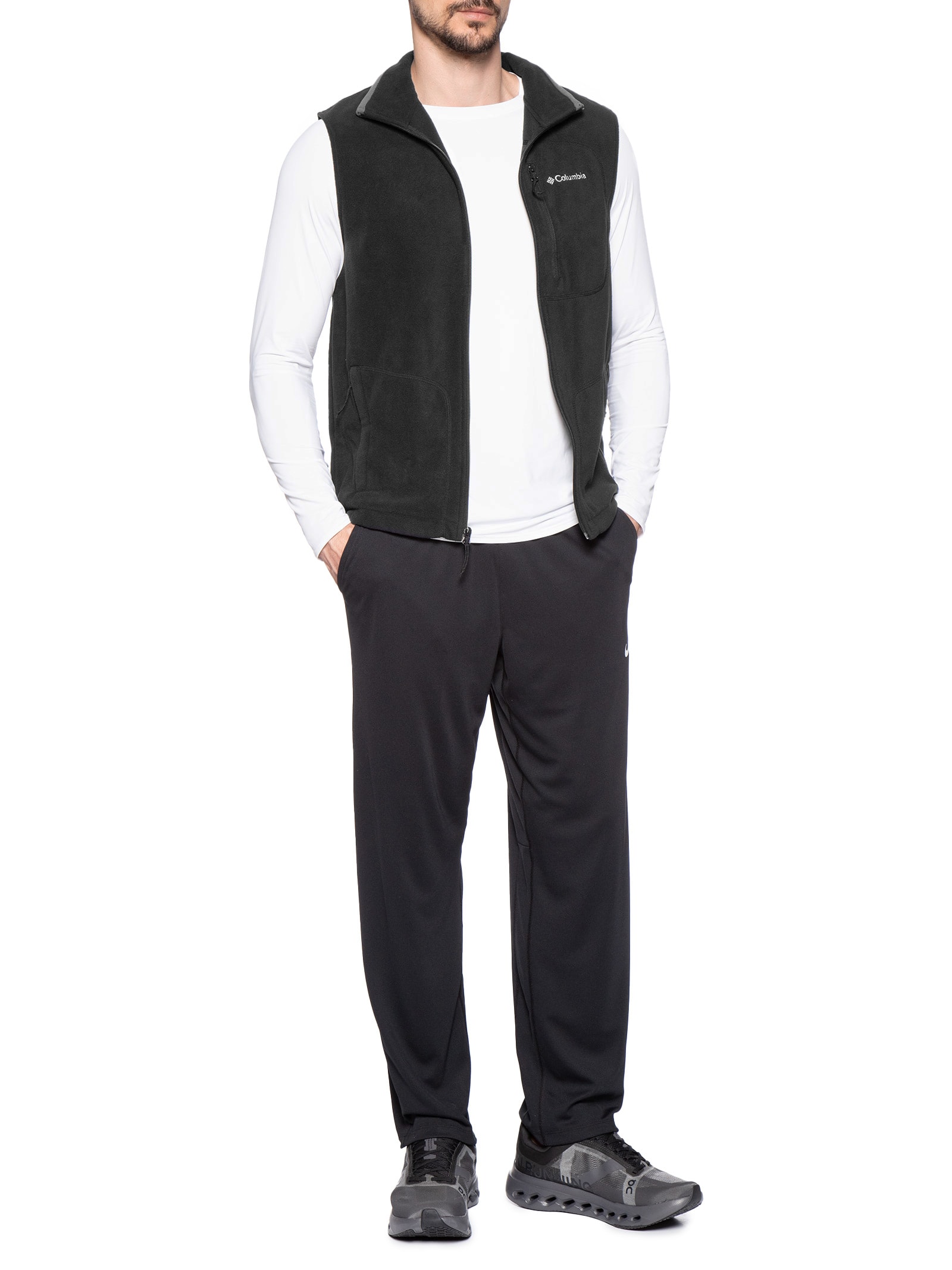 Colete Masculino Fast Trek Fleece Com Zíper Preto Columbia