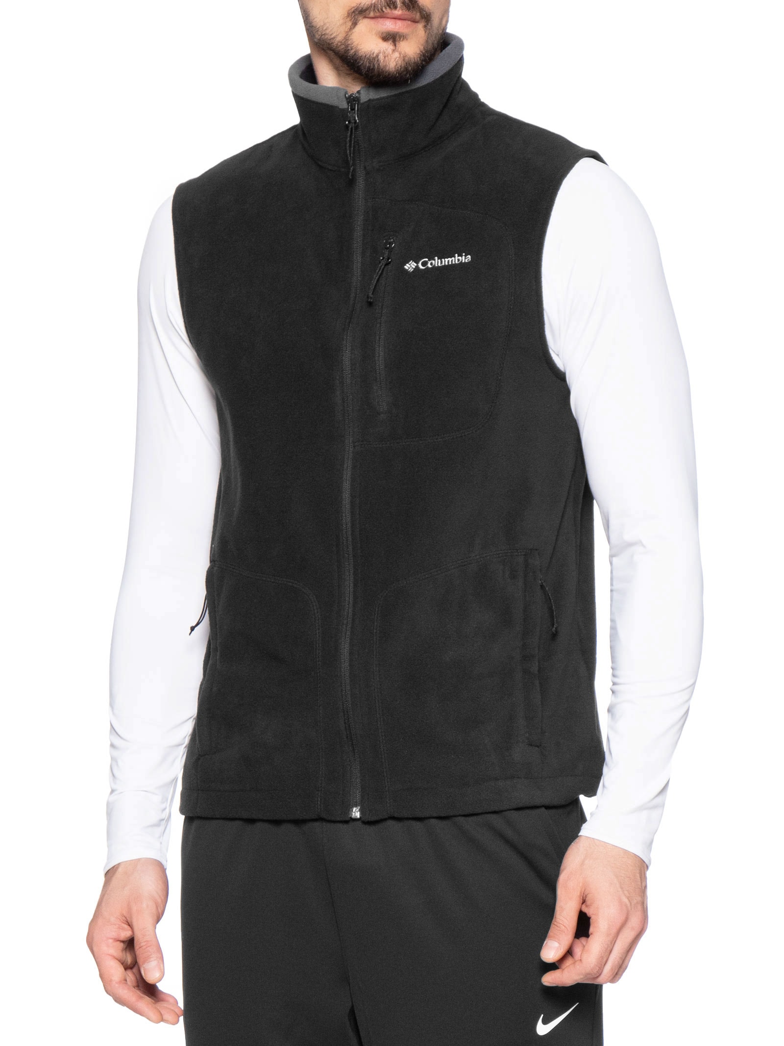 Colete Masculino Fast Trek Fleece Com Zíper Preto Columbia