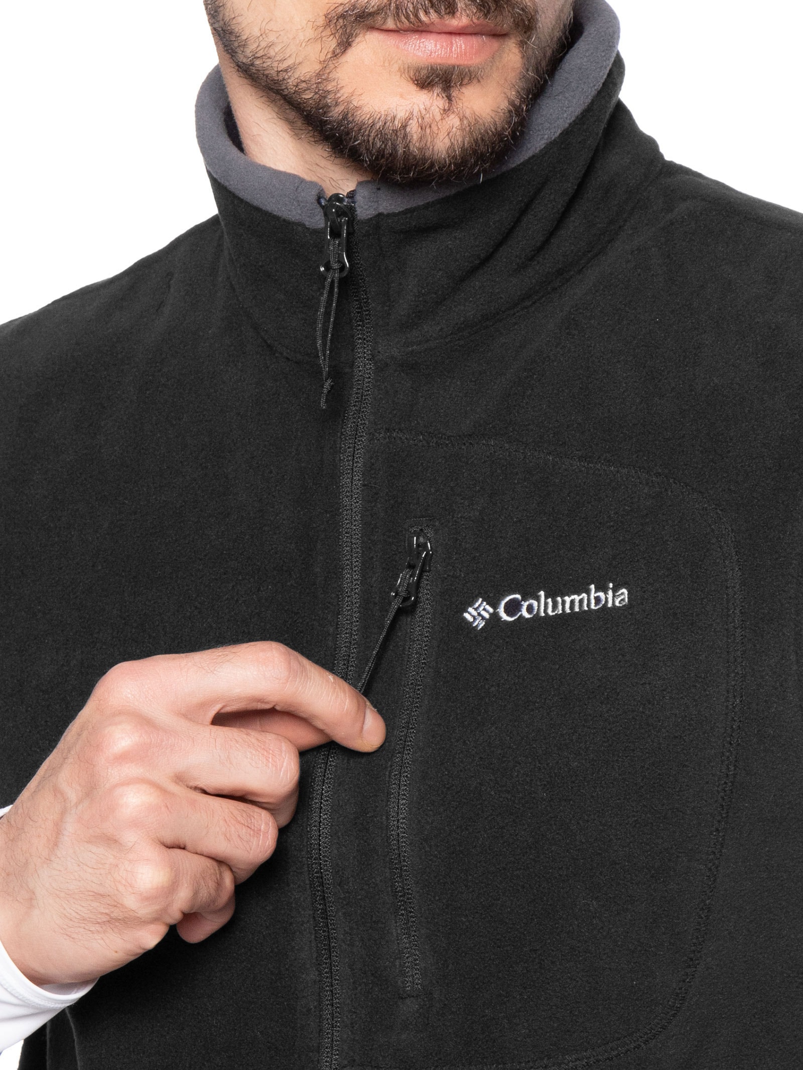 Colete Masculino Fast Trek Fleece Com Zíper Preto Columbia
