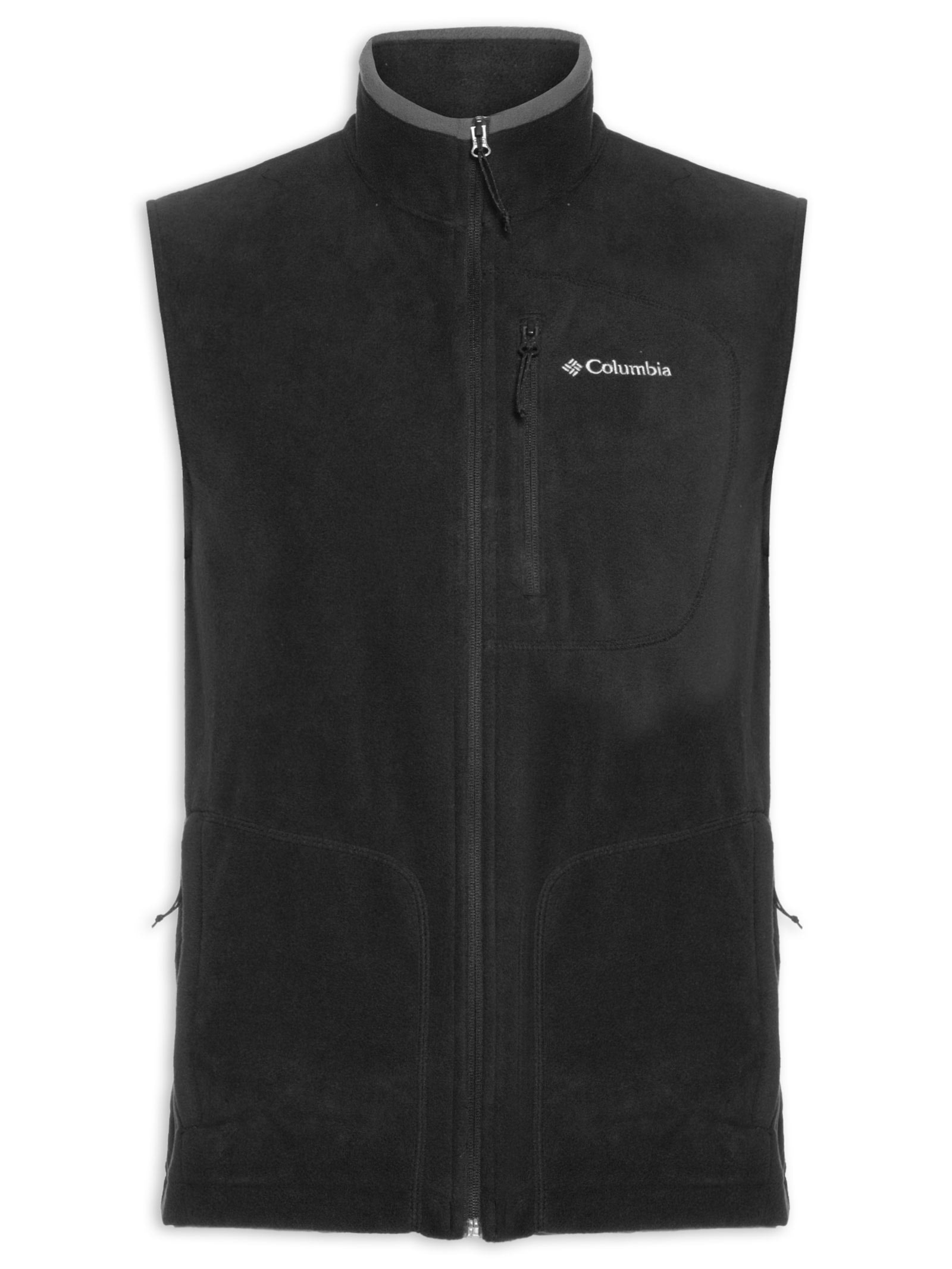 Colete Masculino Fast Trek Fleece Com Zíper Preto Columbia
