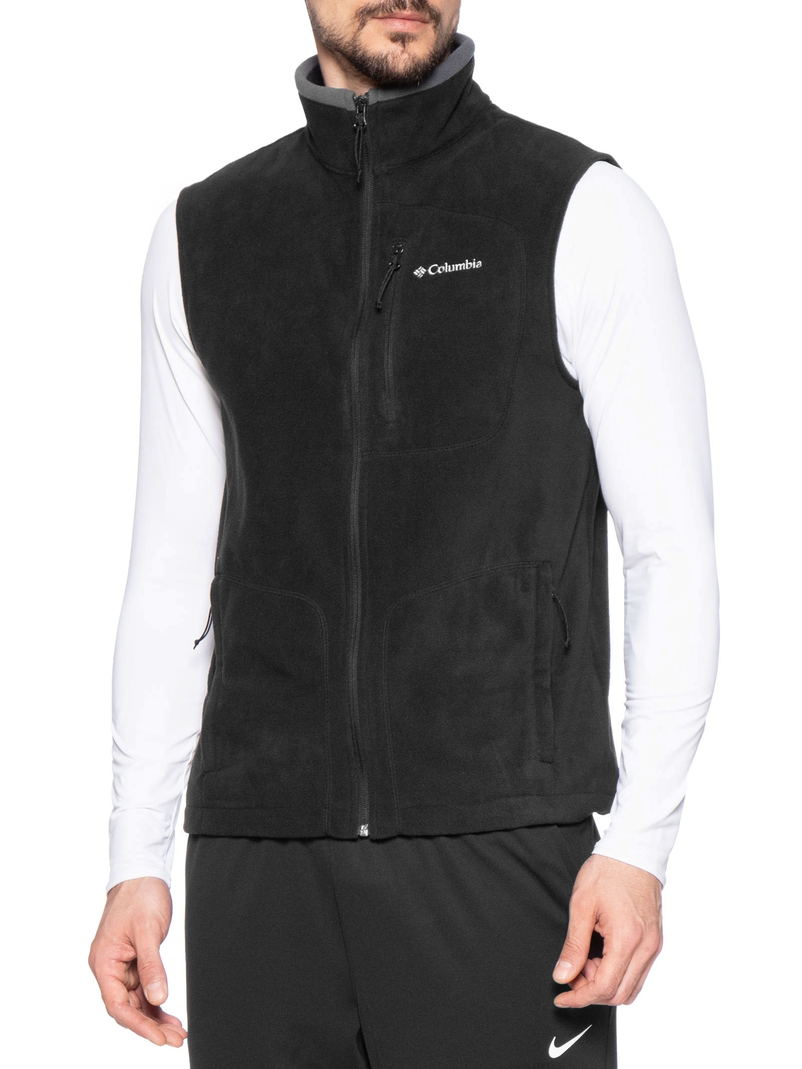 Colete Masculino Fast Trek Fleece Com Zíper Preto Columbia