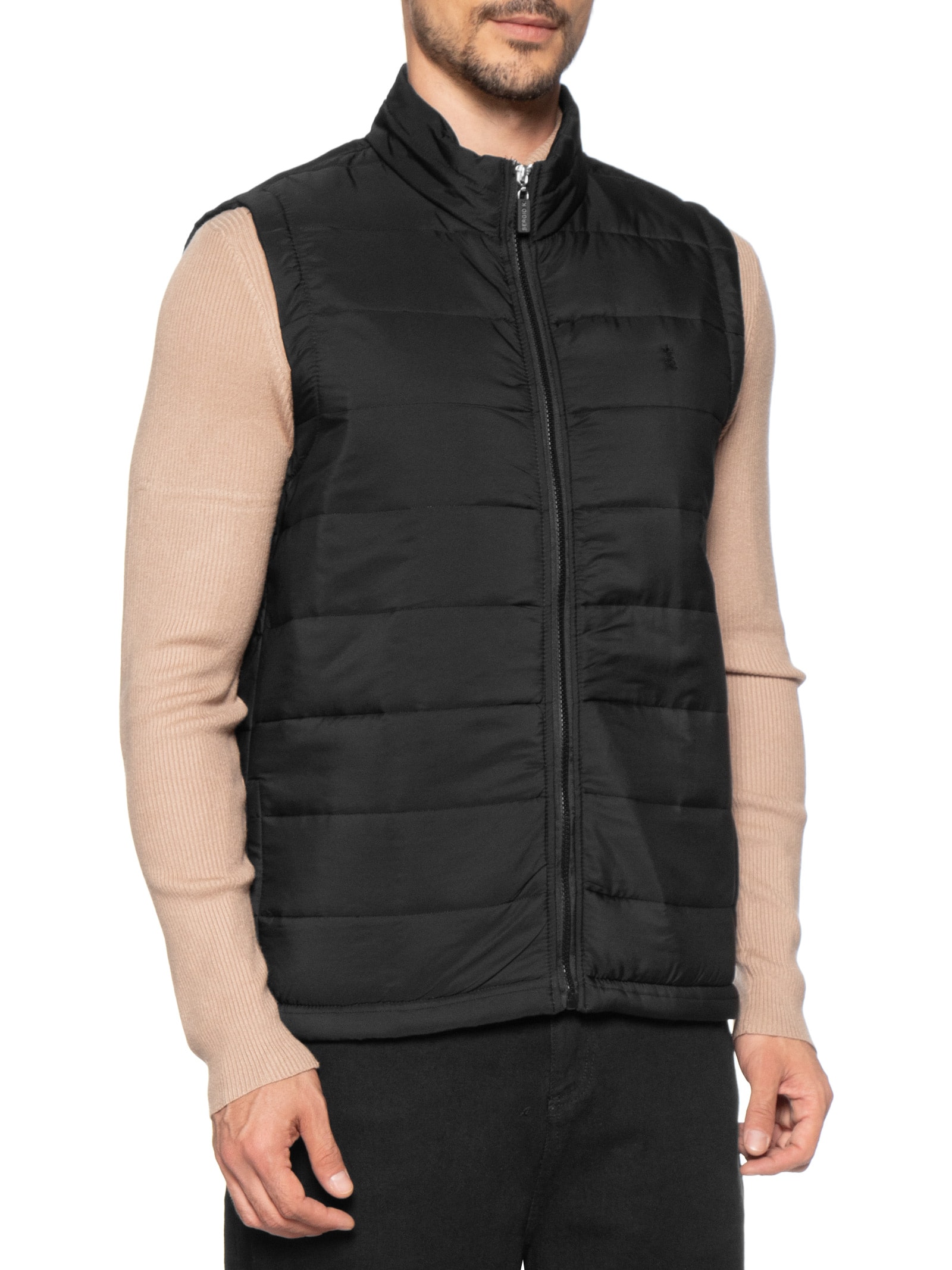 Colete Masculino Nylon Gomos Preto Sergio K