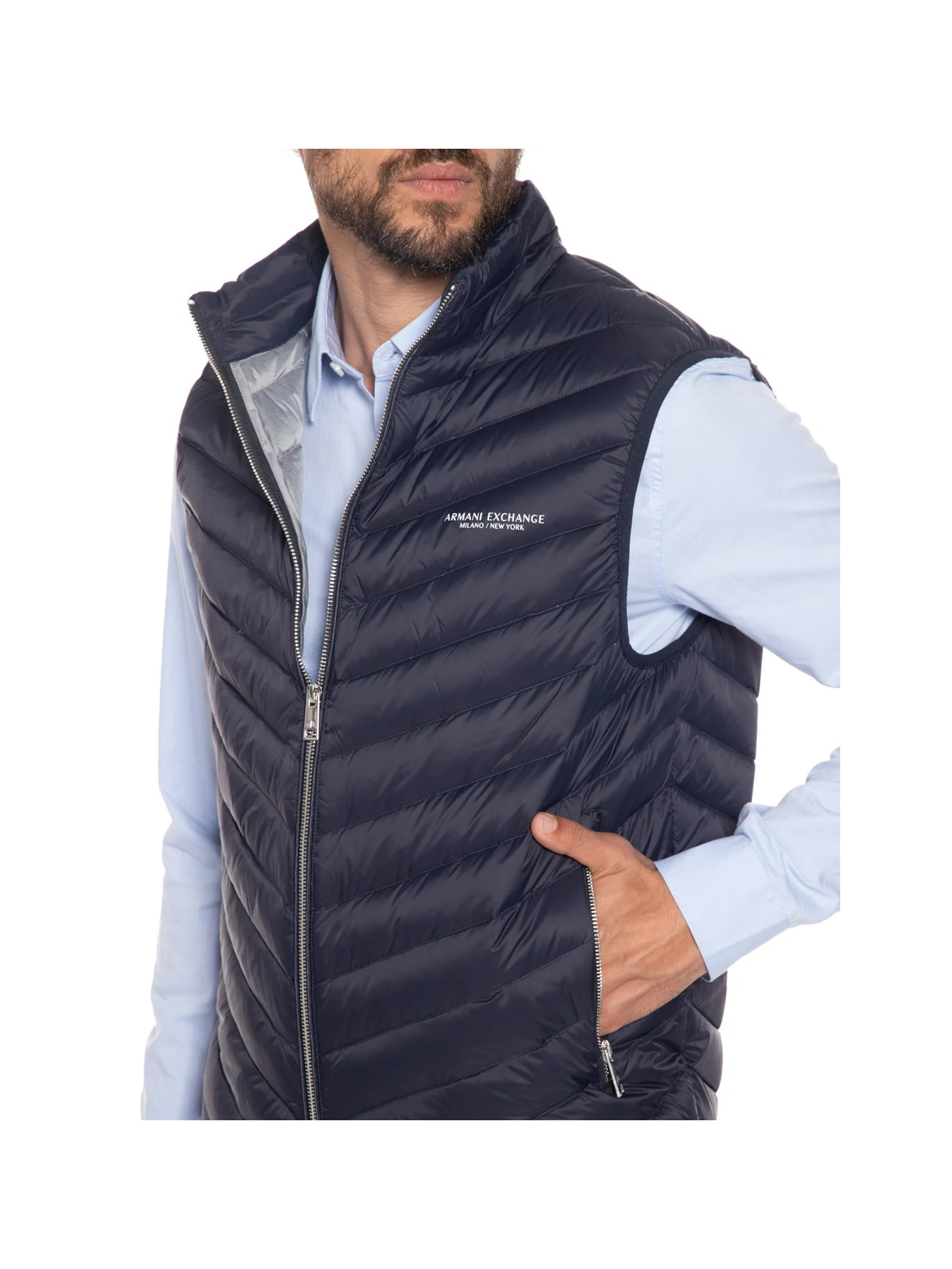 Colete Masculino Puffer Azul Armani Exchange