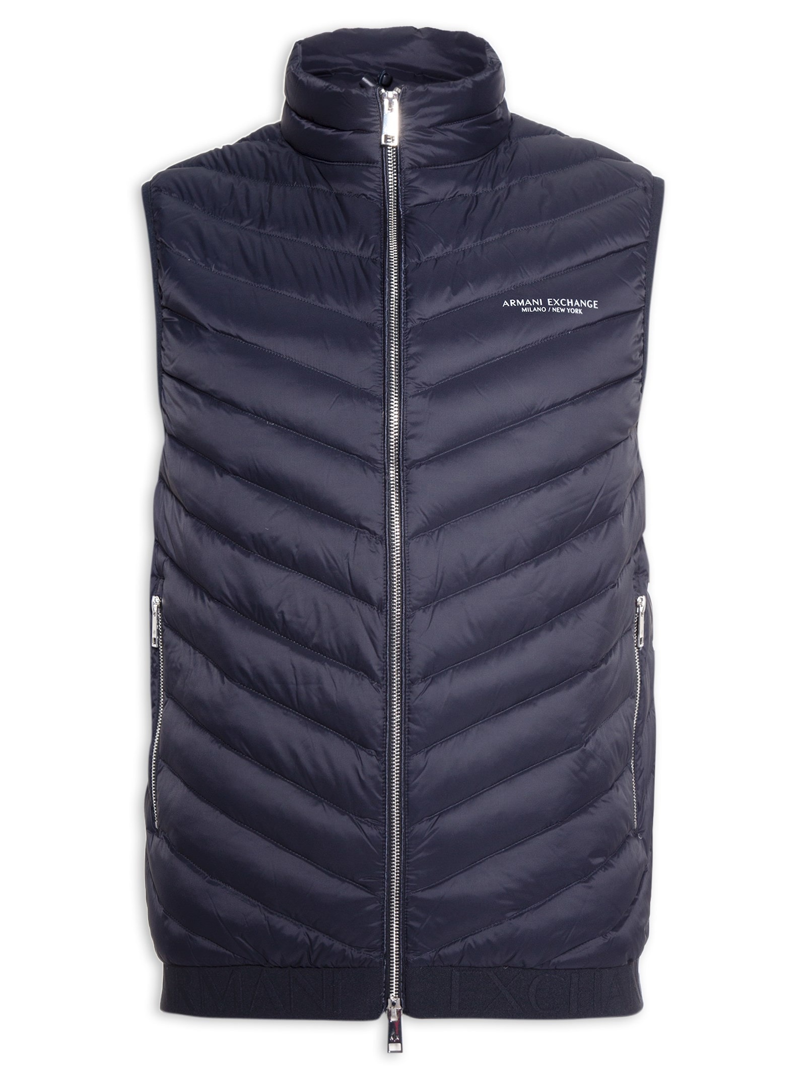 Armani Exchange - Colete Masculino Puffer - Azul