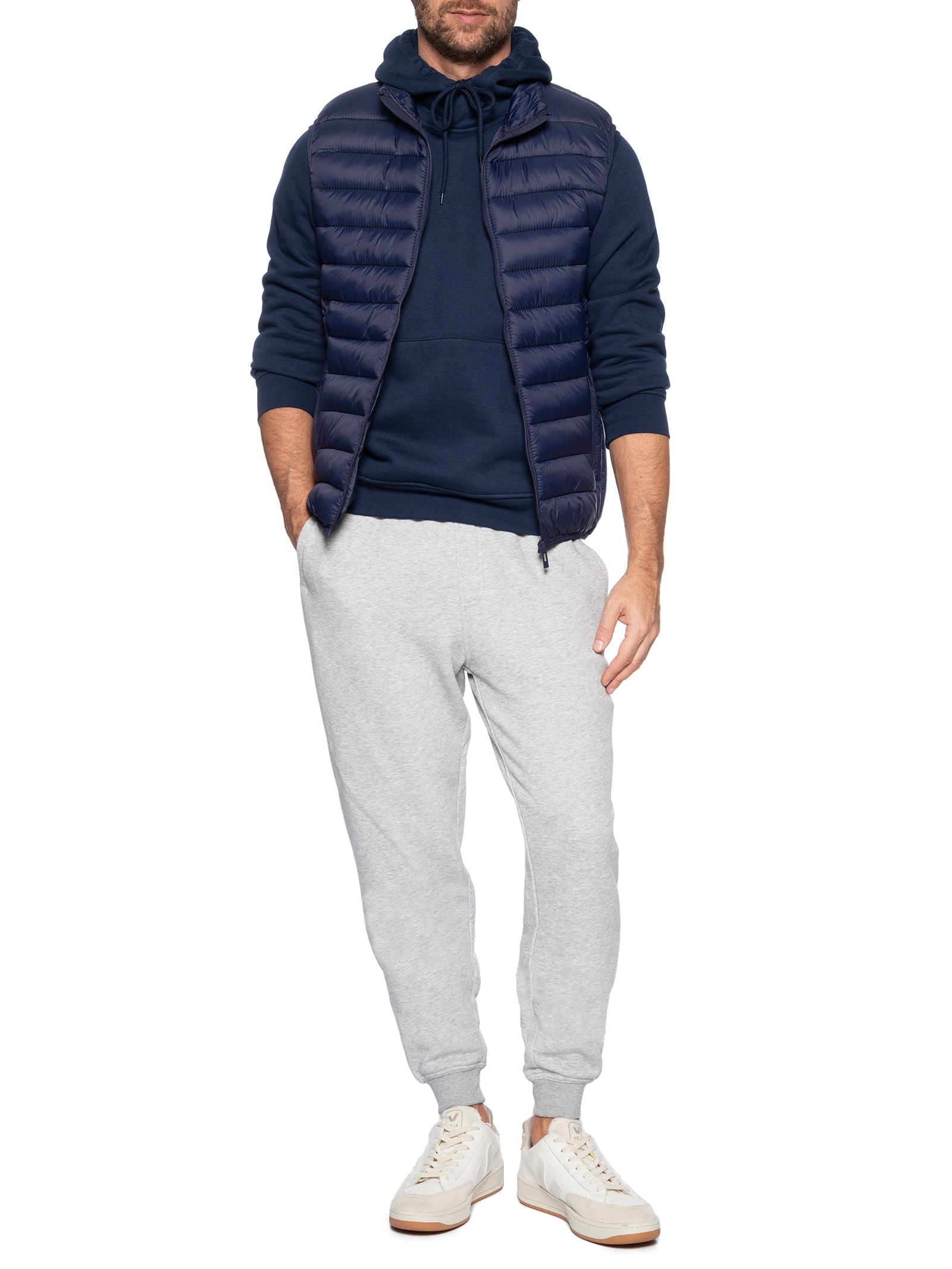 Colete Masculino Puffer Azul Basiq Men
