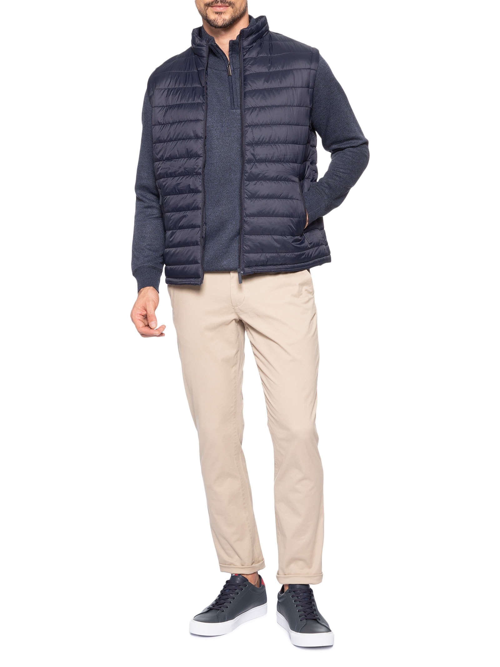 Colete Masculino Puffer Com Saquinho Azul '2 Essential