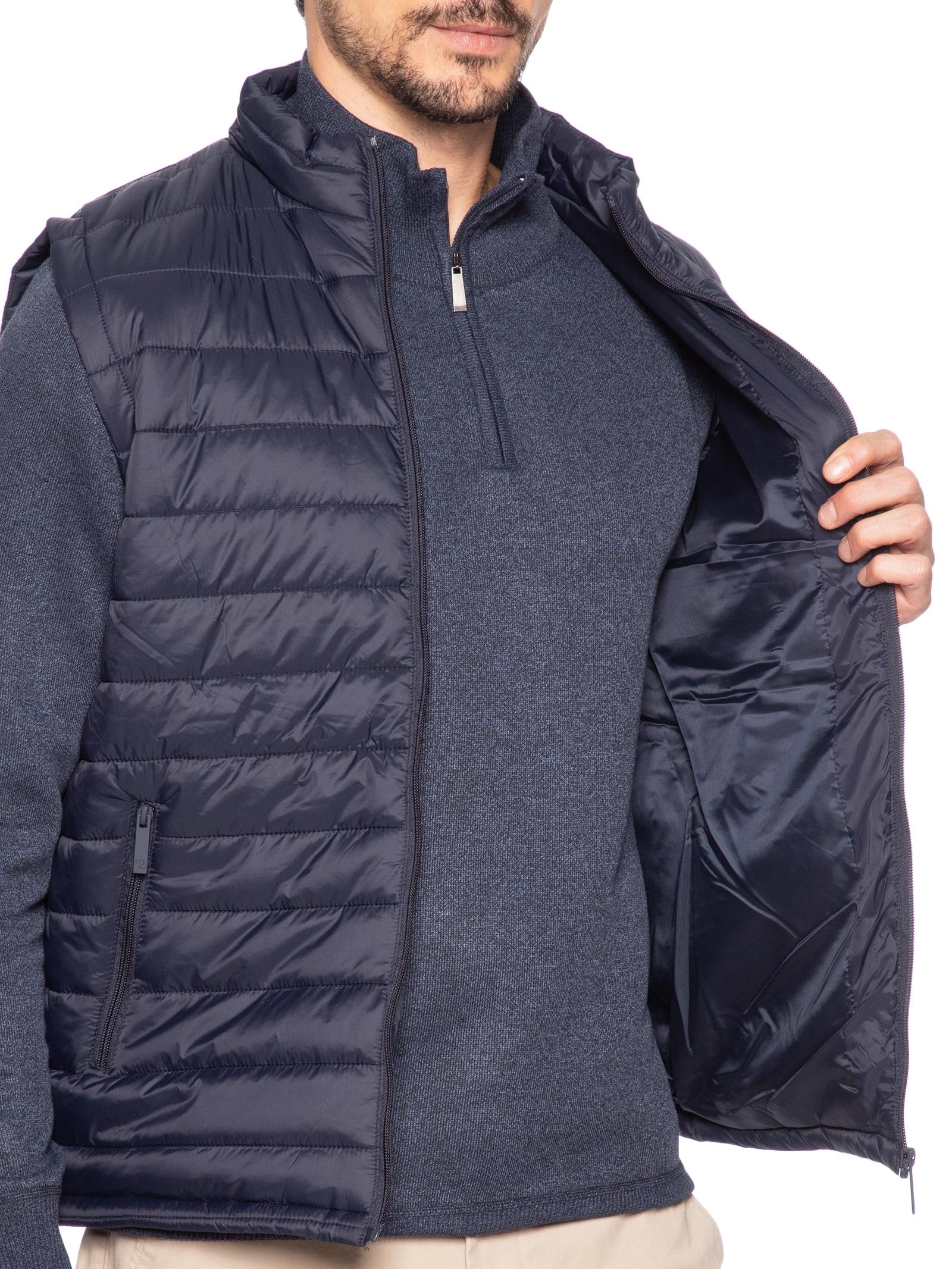 Colete Masculino Puffer Com Saquinho Azul '2 Essential