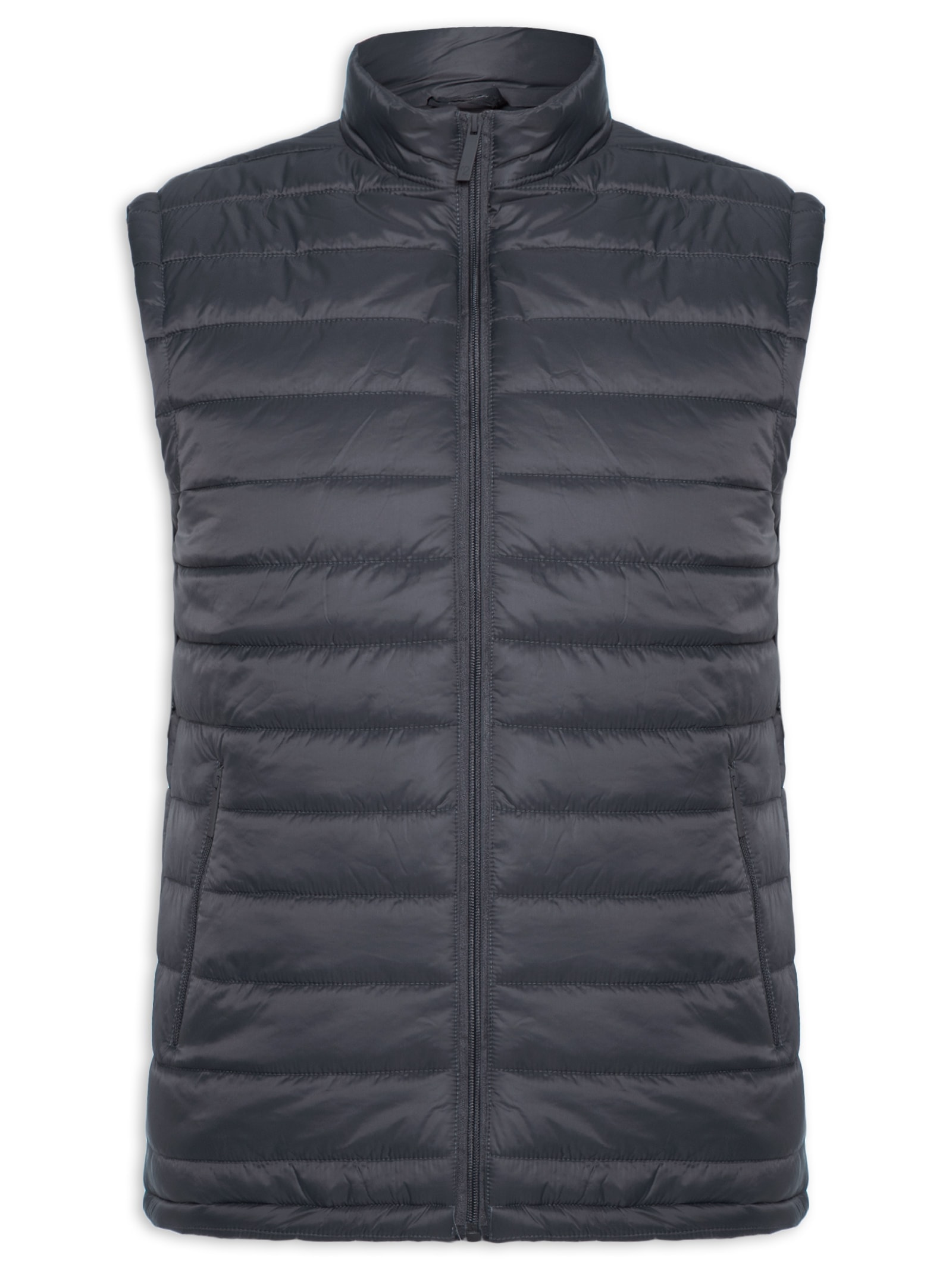 Colete Masculino Puffer Com Saquinho Cinza '2 Essential