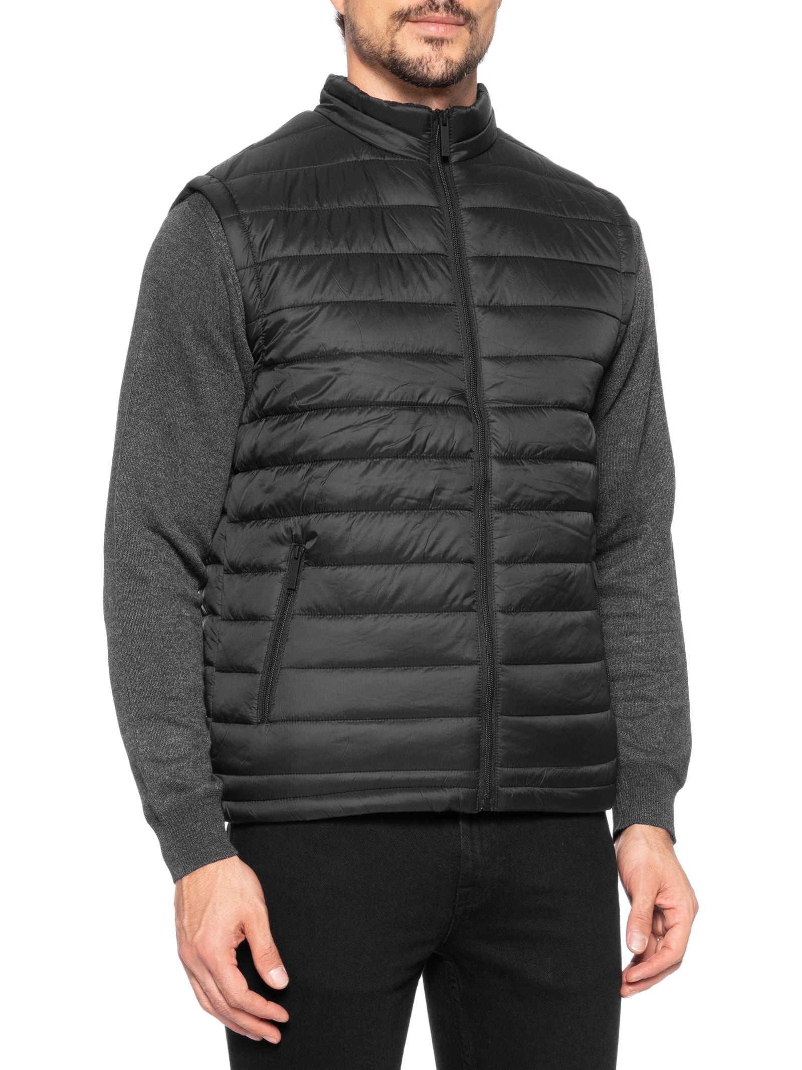 Colete Masculino Puffer Com Saquinho Preto '2 Essential