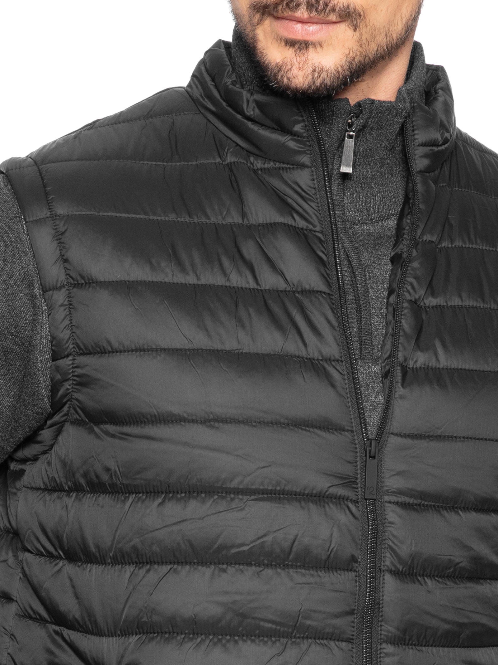 Colete Masculino Puffer Com Saquinho Preto '2 Essential