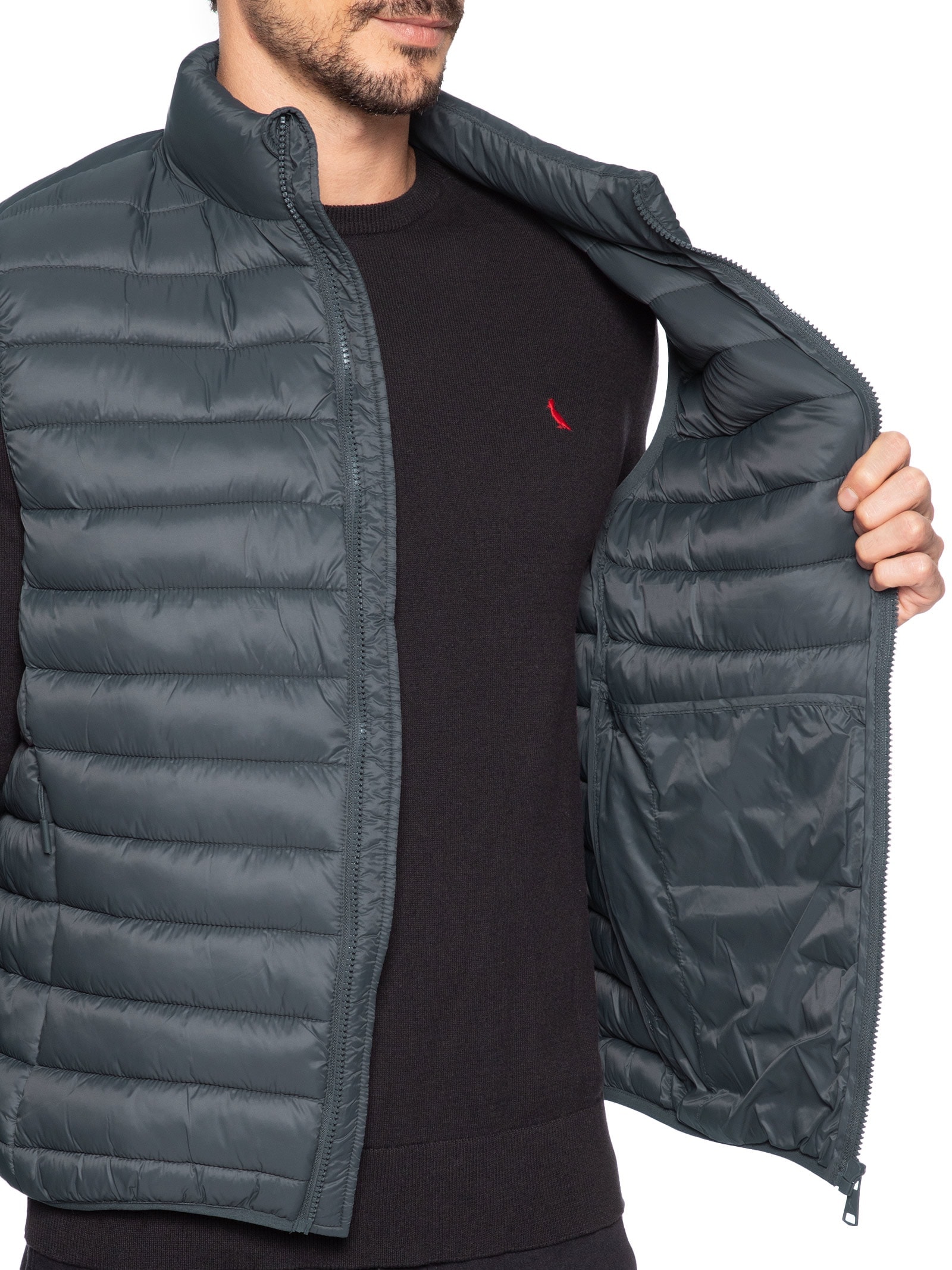 Colete Masculino Puffer Downtown Cinza Reserva