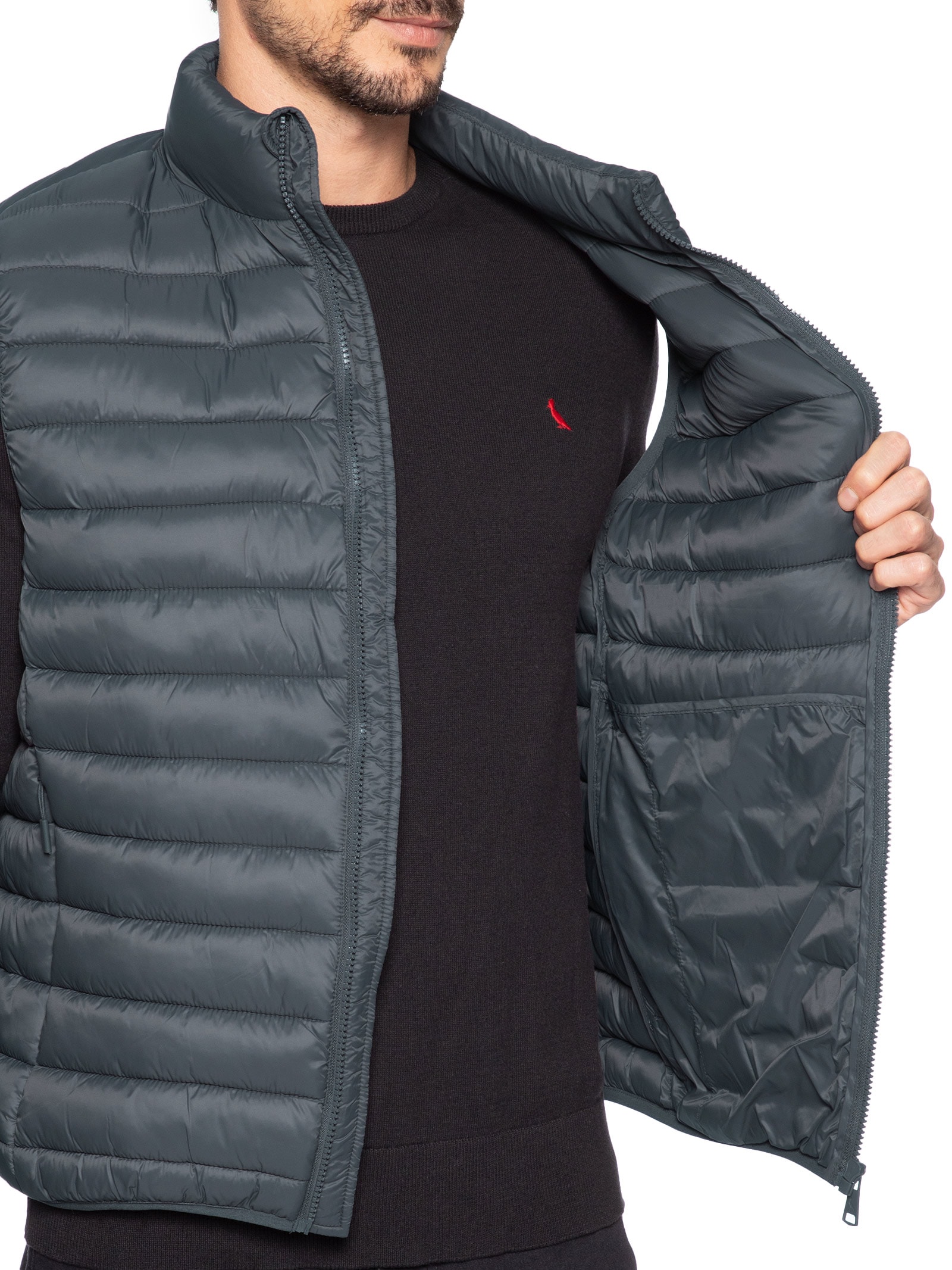 Colete Masculino Puffer Downtown Cinza Reserva