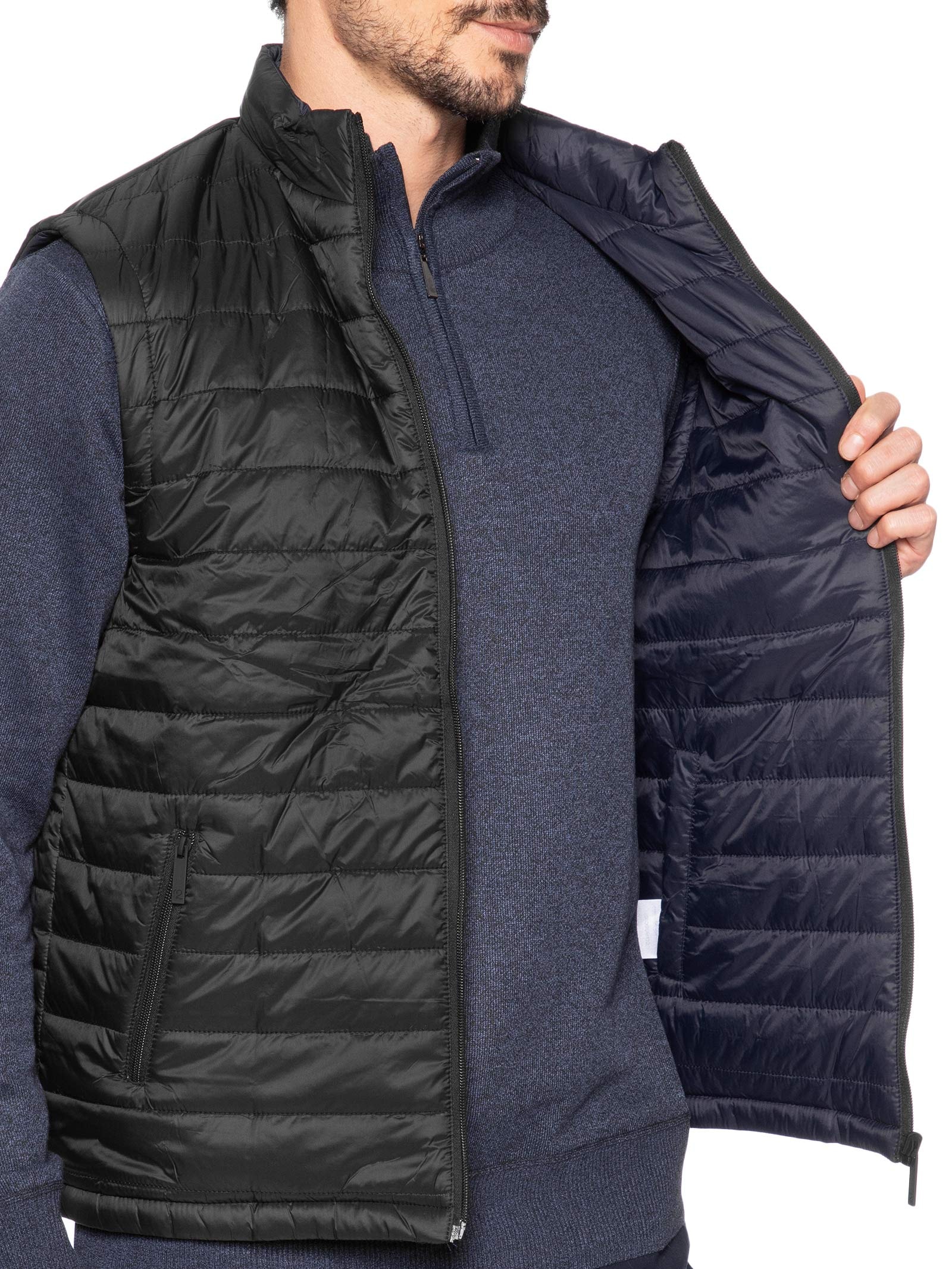 Colete Masculino Puffer Dupla Face Azul '2 Essential