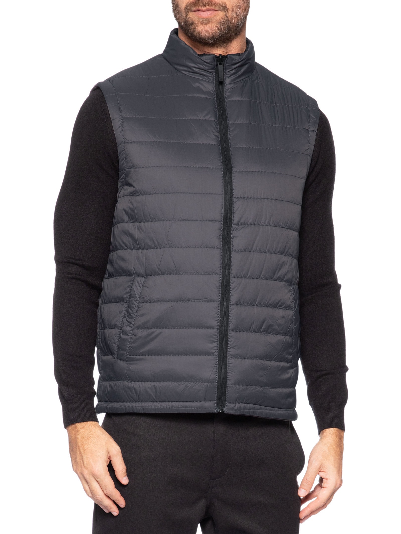 Colete Masculino Puffer Dupla Face Cinza '2 Essential