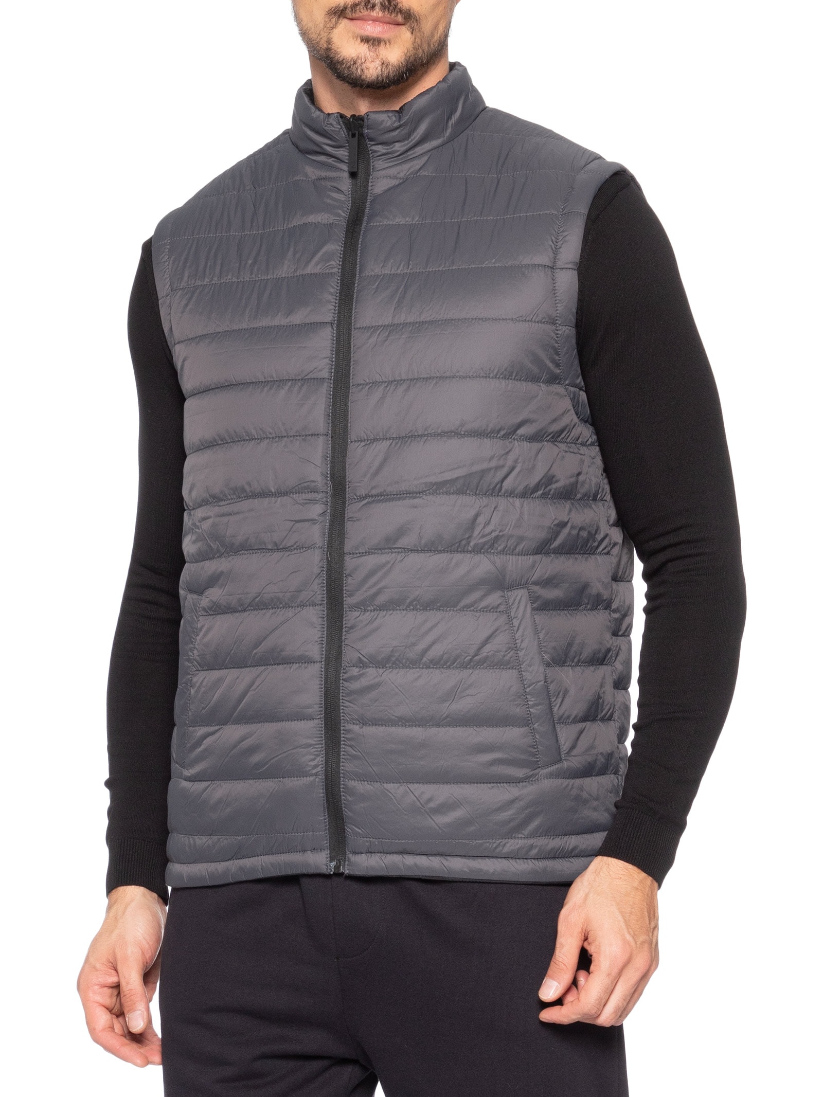 Colete Masculino Puffer Dupla Face Cinza '2 Essential