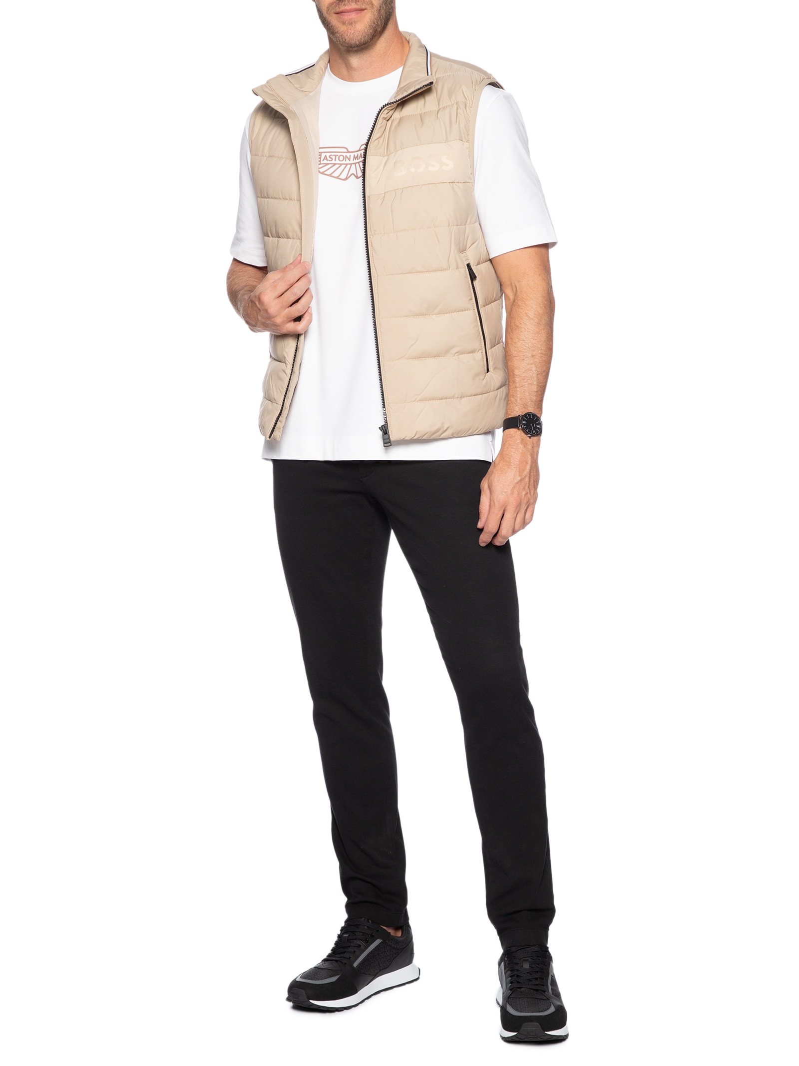 Colete Masculino Puffer H Cenito Bege Boss