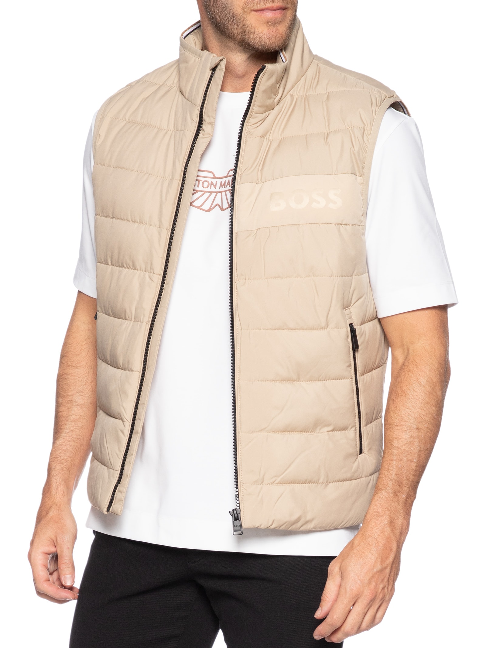 Colete Masculino Puffer H Cenito Bege Boss