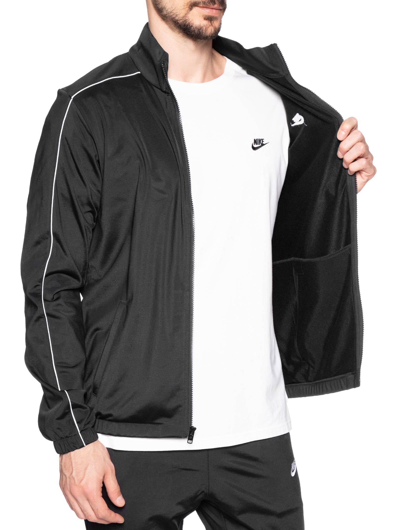 Conjunto Agasalho Masculino Club Poly Knit Tracksuit Preto Nike