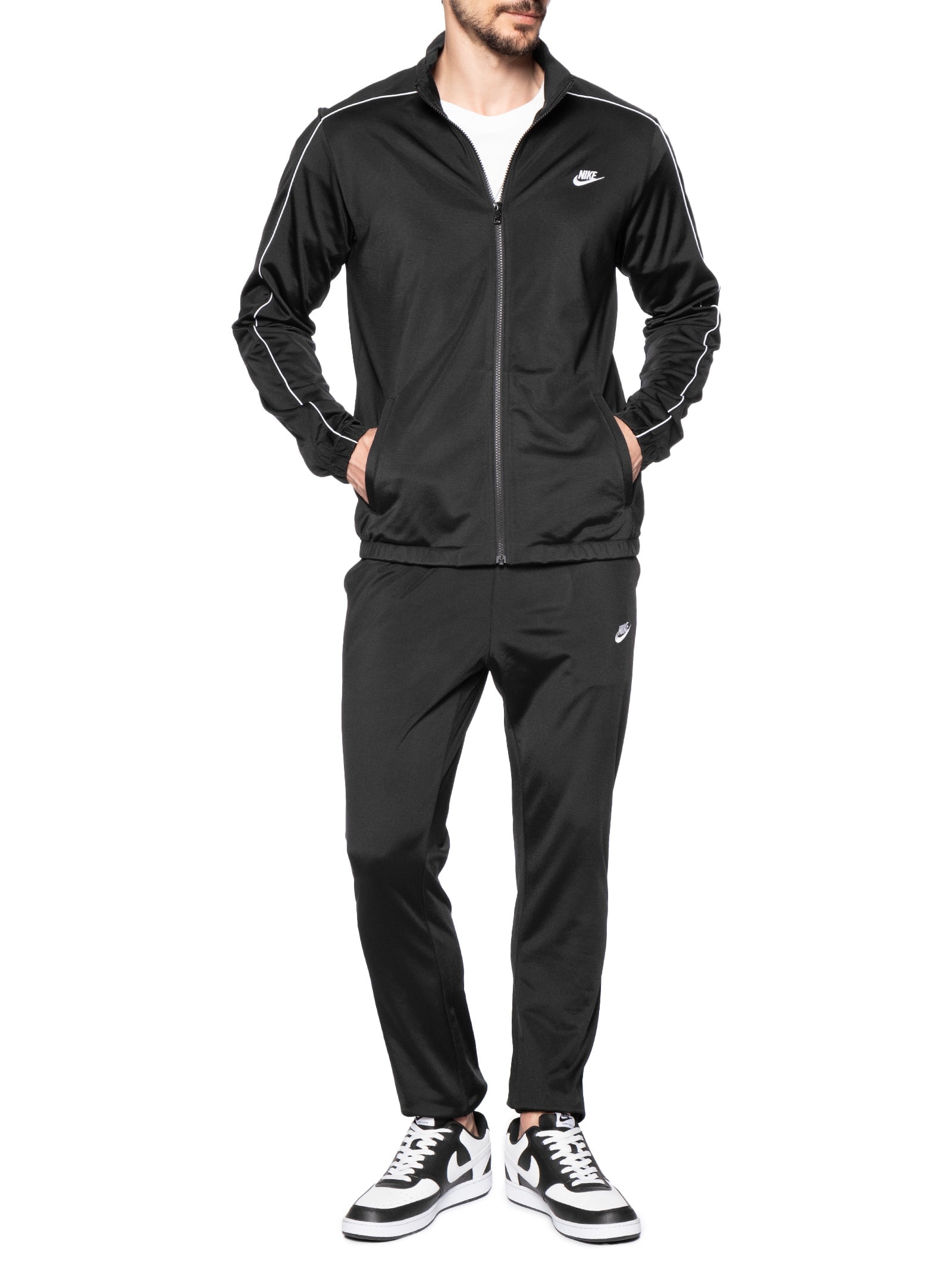 Conjunto Agasalho Masculino Club Poly Knit Tracksuit Preto Nike