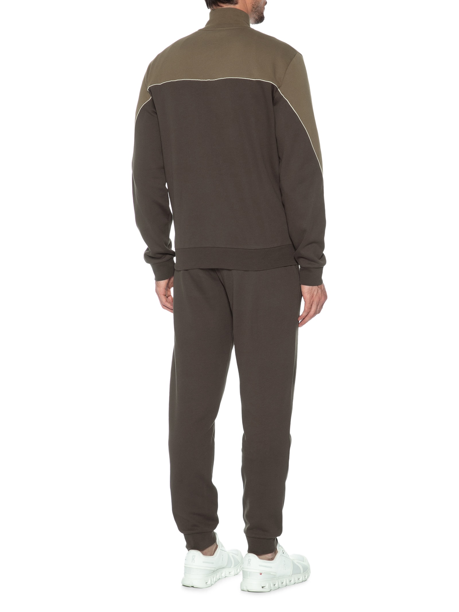 Conjunto Agasalho Masculino Train Athletic Color Block Marrom Ea7 Emporio Armani
