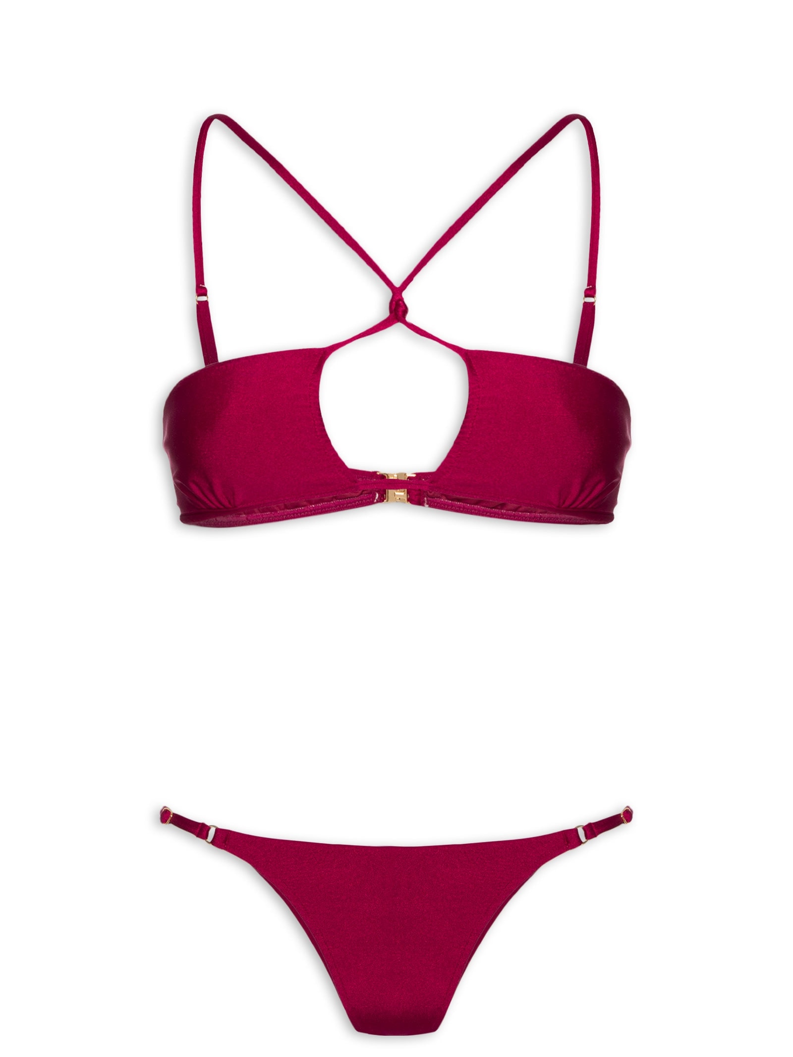 Conjunto Biquíni Top Decote Halter E Calcinha String Vermelho '2Essential