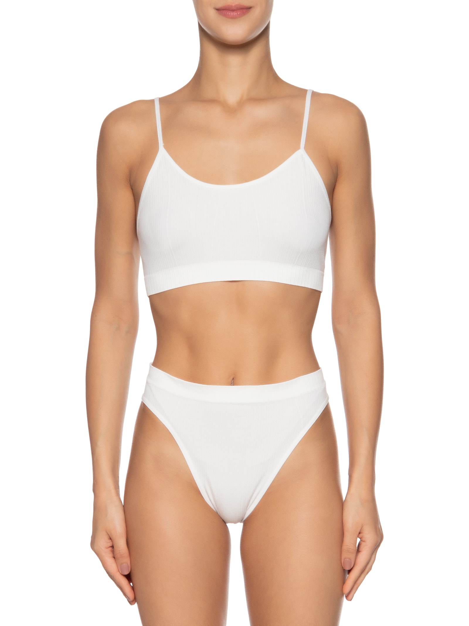 Conjunto Calcinha E Sutiã Comfy Texturizado Off White Basiq