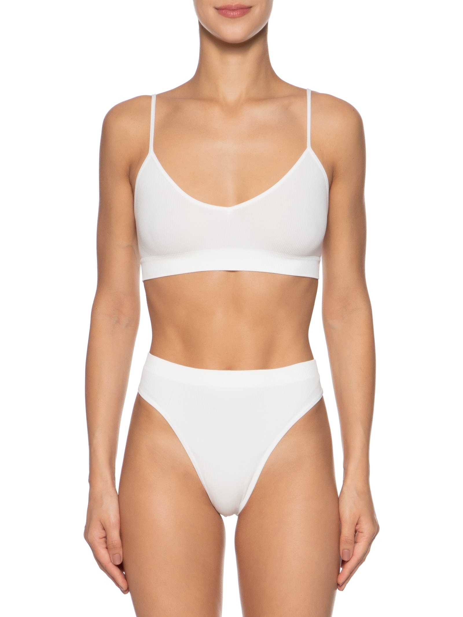 Conjunto Calcinha E Sutiã Comfy Texturizado Off White Basiq