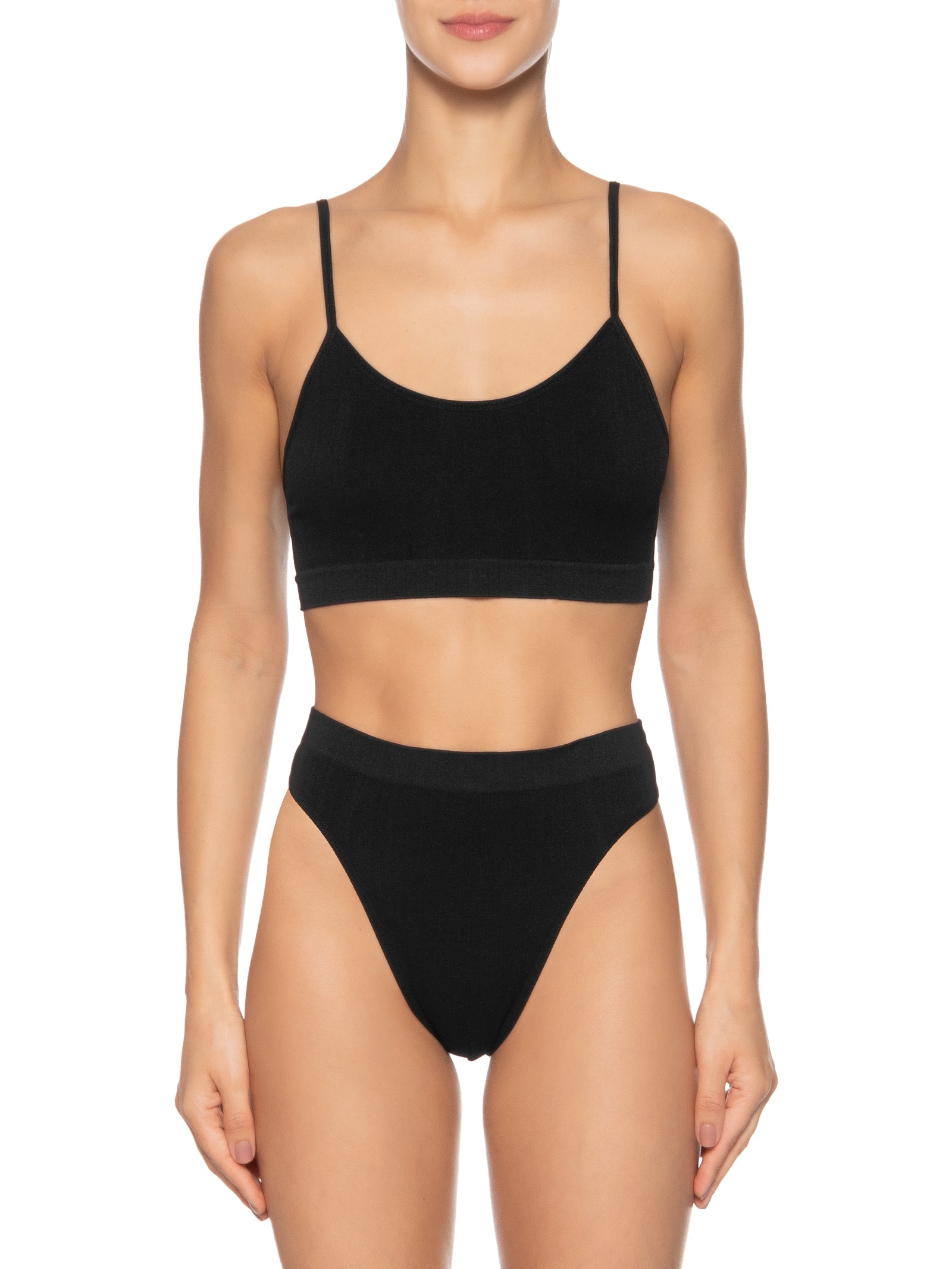 Conjunto Calcinha E Sutiã Comfy Texturizado Preto Basiq