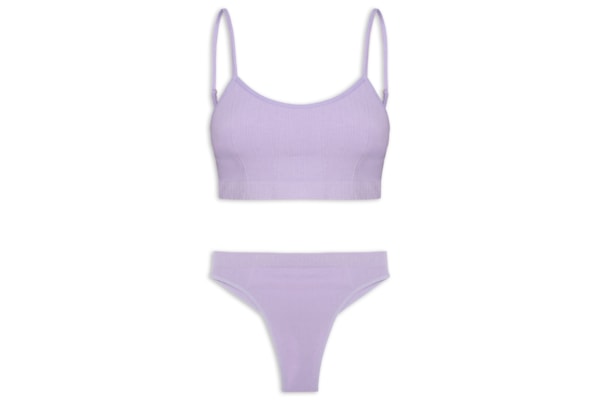 Conjunto Calcinha E Sutiã Comfy Texturizado - Roxo
