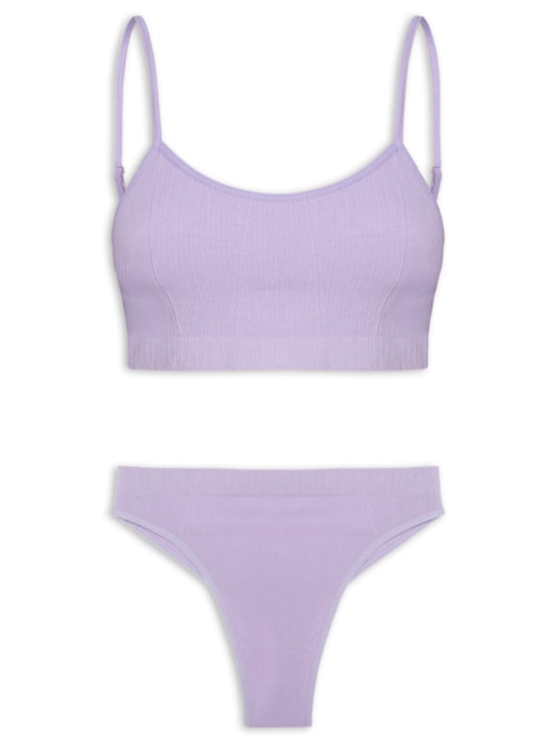 Conjunto Calcinha E Sutiã Comfy Texturizado – Roxo