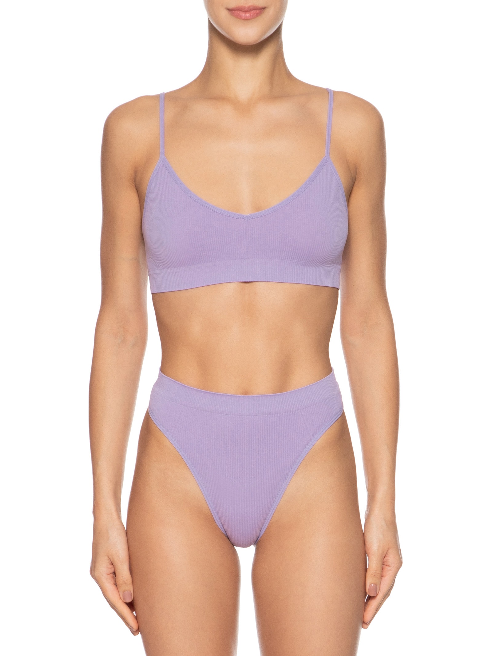Conjunto Calcinha E Sutiã Comfy Texturizado Roxo Basiq