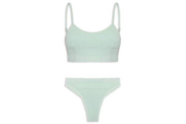 Conjunto Calcinha E Sutiã Comfy Texturizado - Verde