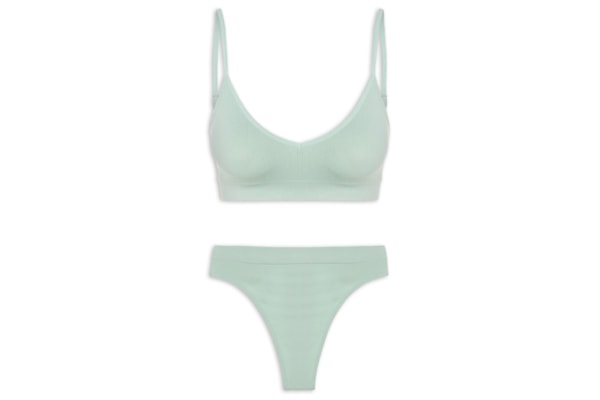 Conjunto Calcinha E Sutiã Comfy Texturizado - Verde