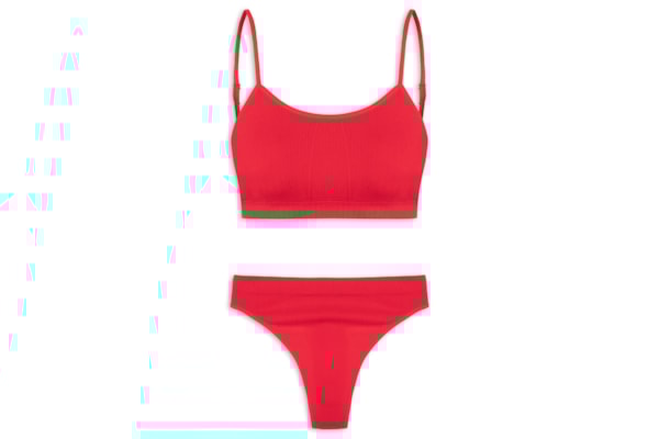 Conjunto Calcinha E Sutiã Comfy Texturizado - Vermelho