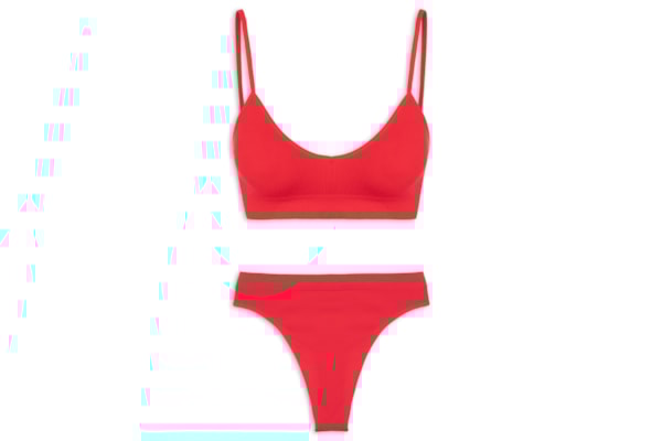 Conjunto Calcinha E Sutiã Comfy Texturizado - Vermelho