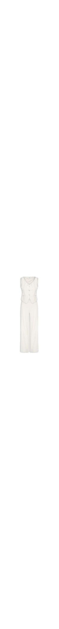 Conjunto Feminino Alfaiataria Colete Com Calça - Branco