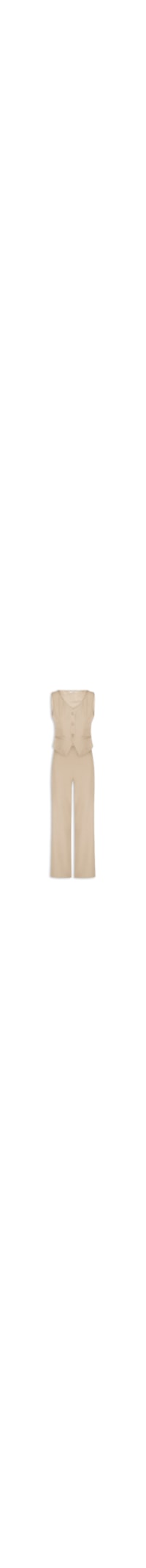 Conjunto Feminino Alfaiataria Colete Com Calça - Marrom