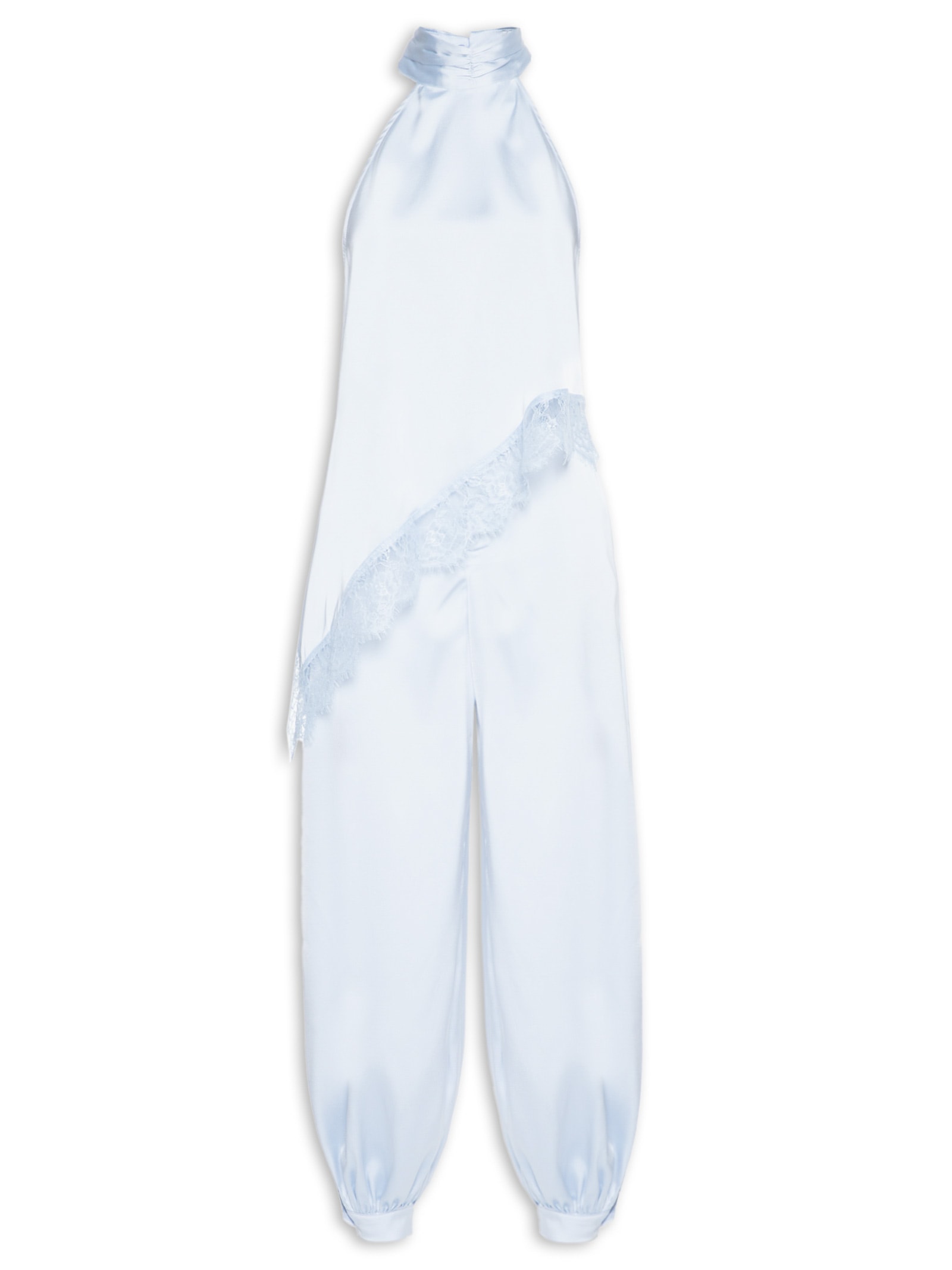 Conjunto Feminino Assimétrico com Detalhes em Renda Azul Market 33