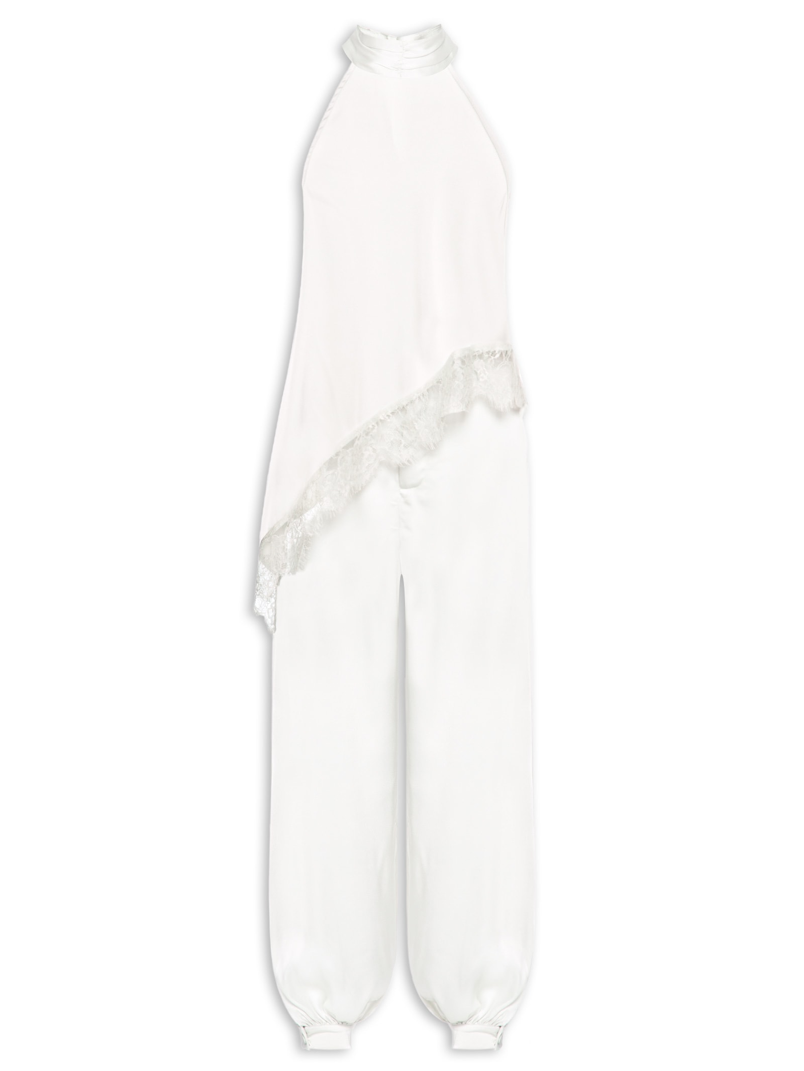 Conjunto Feminino Assimétrico com Detalhes em Renda Off White Market 33