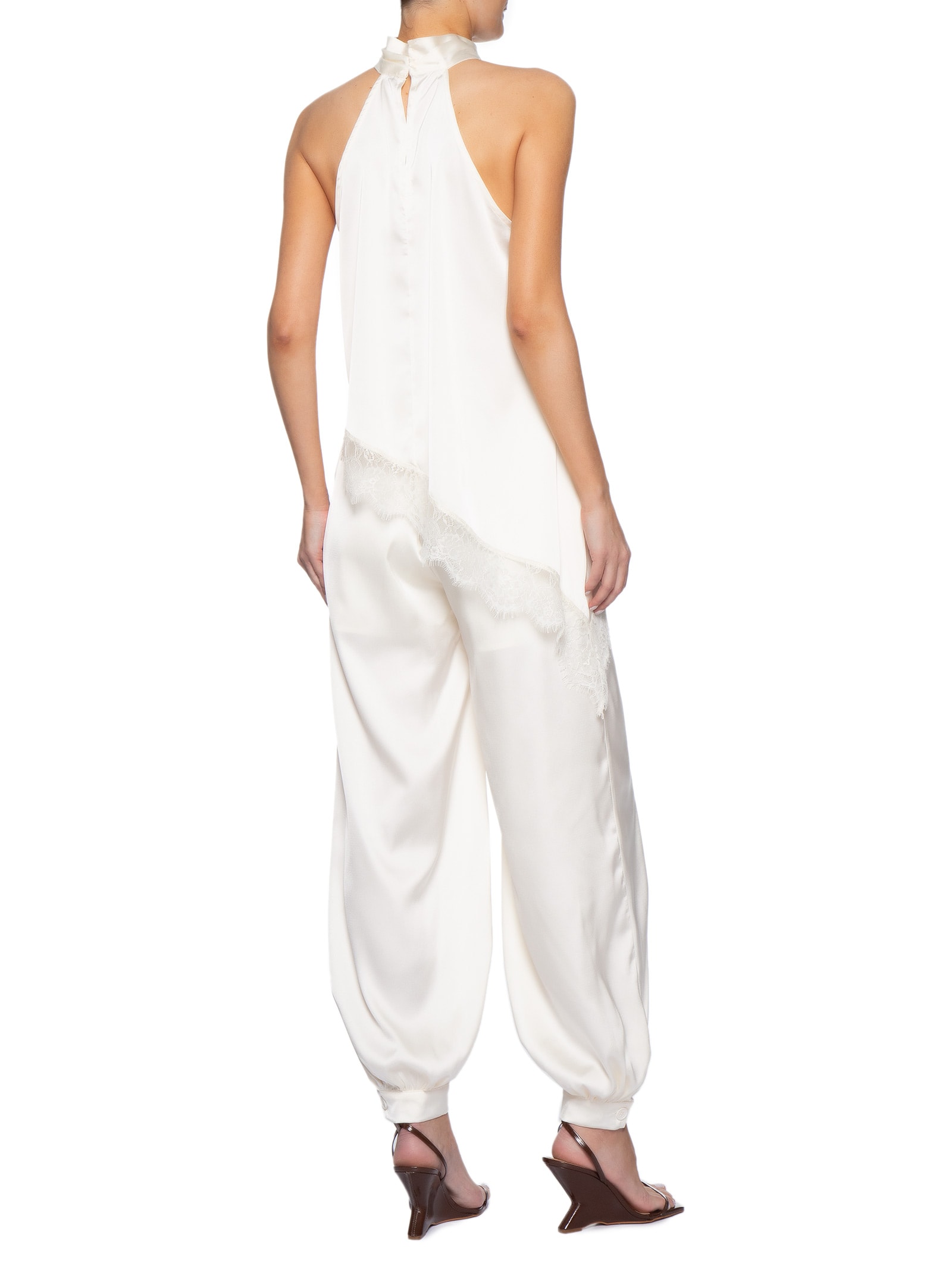 Conjunto Feminino Assimétrico com Detalhes em Renda Off White Market 33